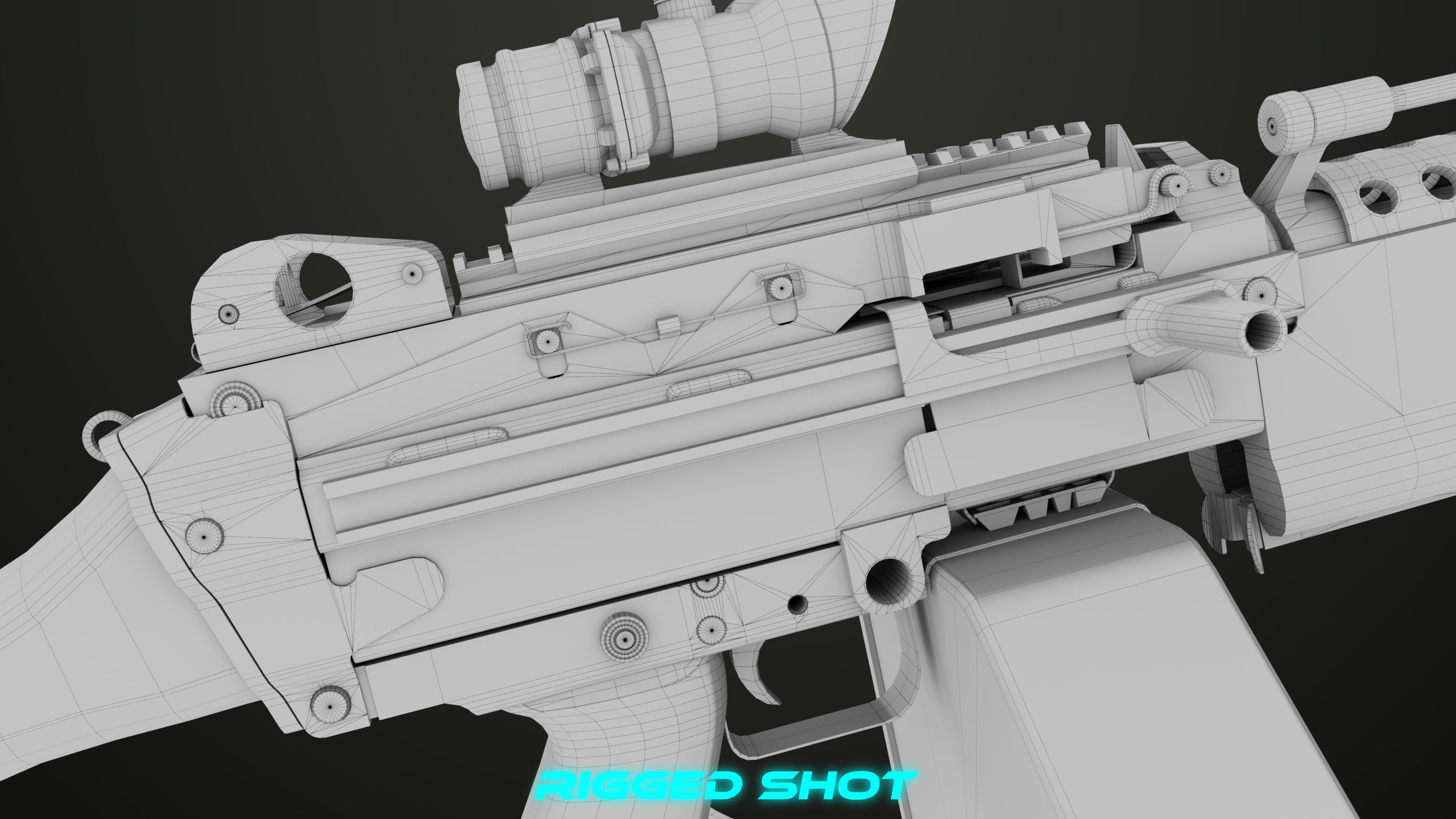 Machine Gun 12 All PBR Unity UE Textures Low-poly 3D model_47