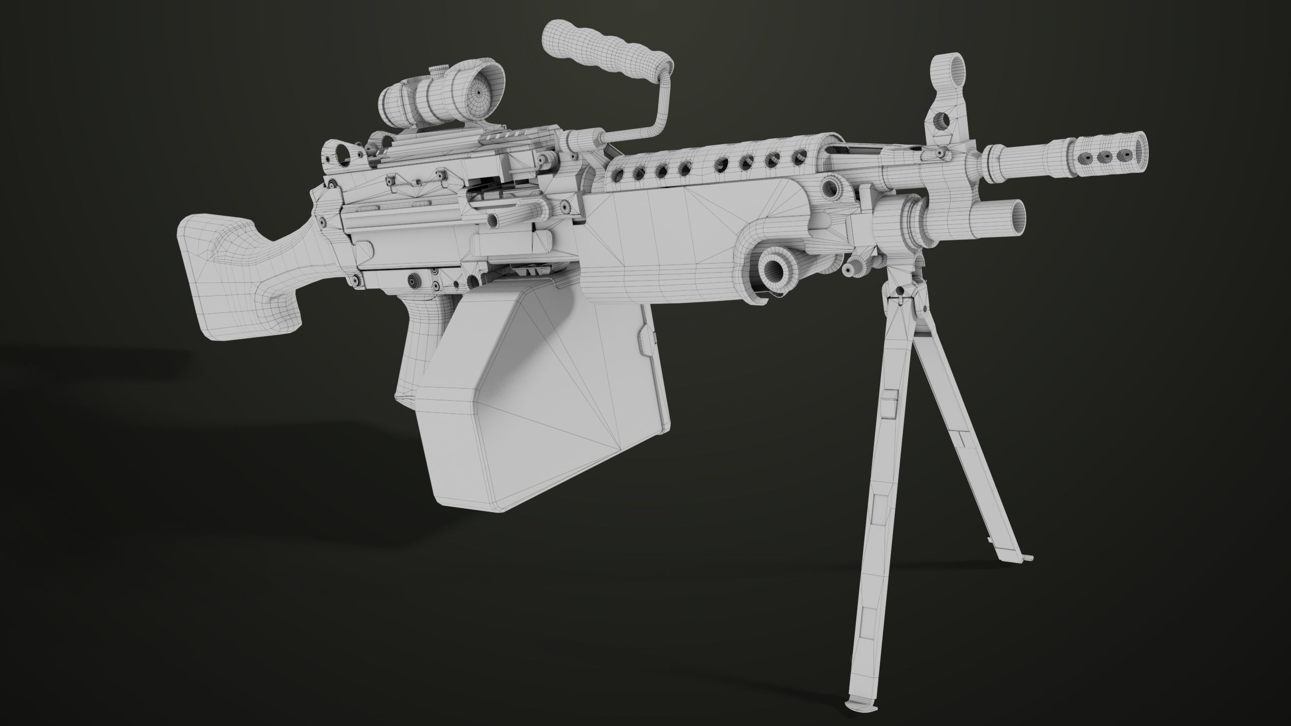 Machine Gun 12 All PBR Unity UE Textures Low-poly 3D model_33