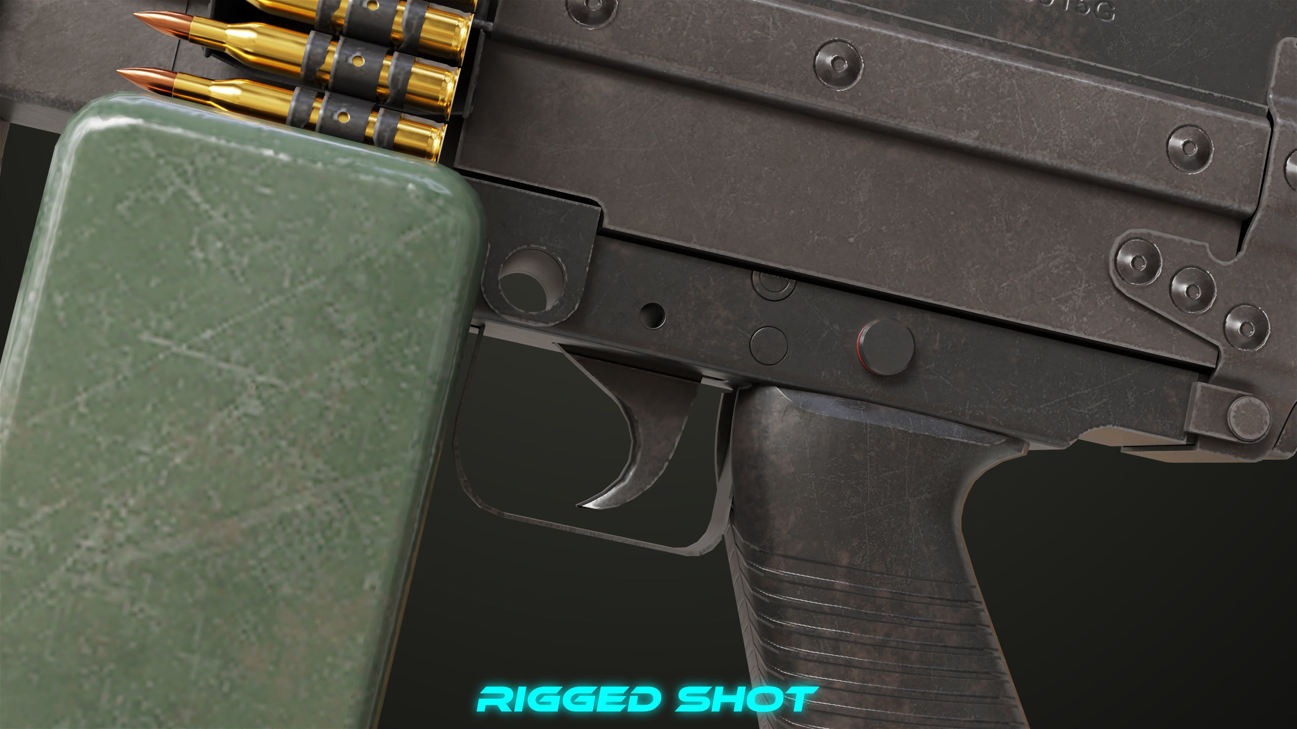 Machine Gun 12 All PBR Unity UE Textures Low-poly 3D model_23