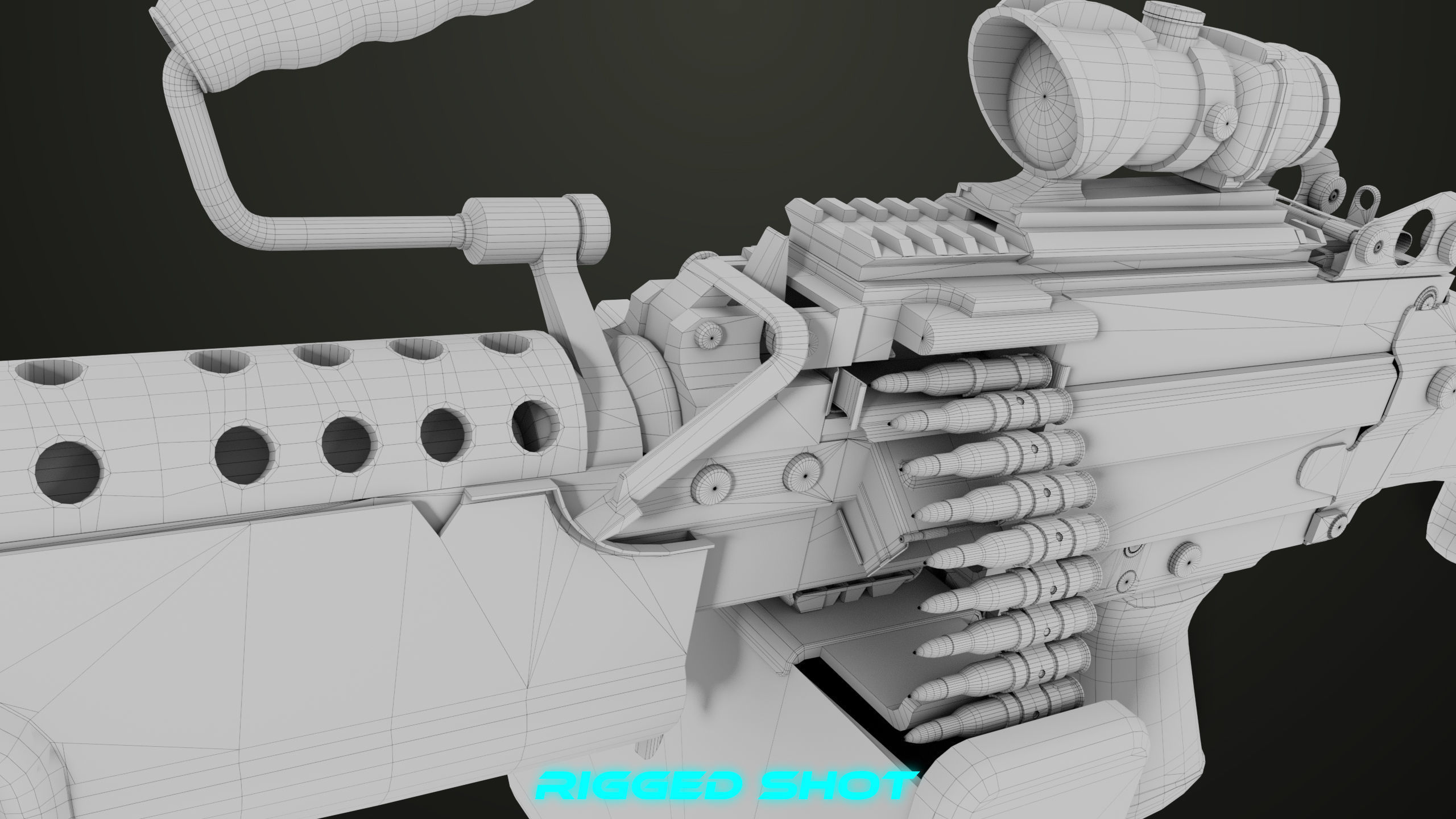 Machine Gun 12 All PBR Unity UE Textures Low-poly 3D model_41