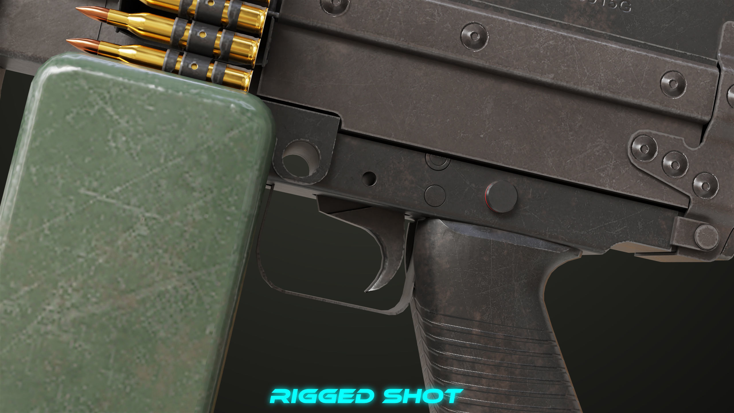 Machine Gun 12 All PBR Unity UE Textures Low-poly 3D model_24