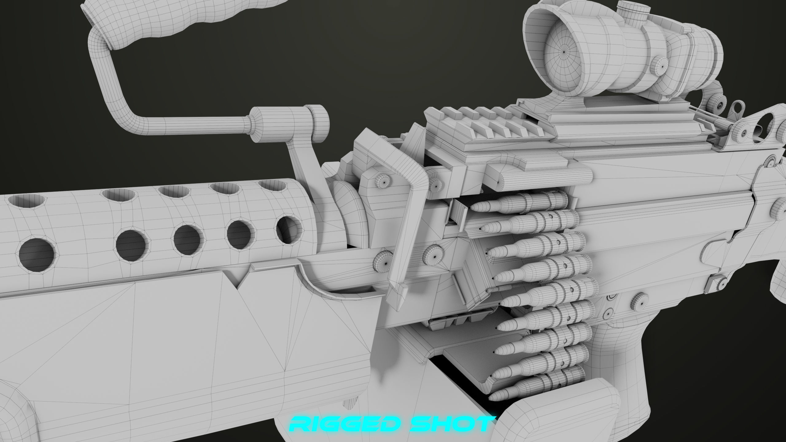 Machine Gun 12 All PBR Unity UE Textures Low-poly 3D model_42