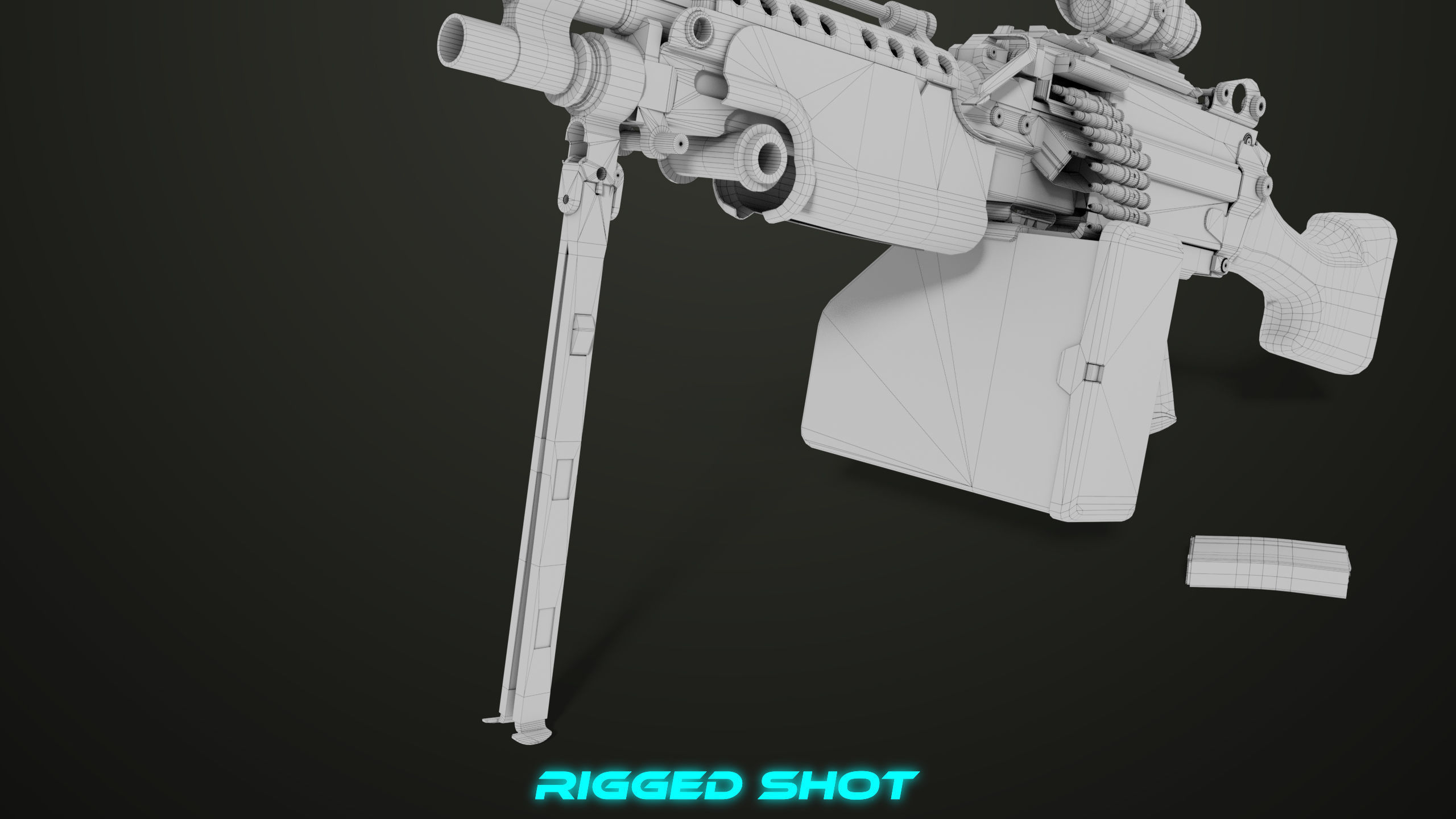 Machine Gun 12 All PBR Unity UE Textures Low-poly 3D model_39