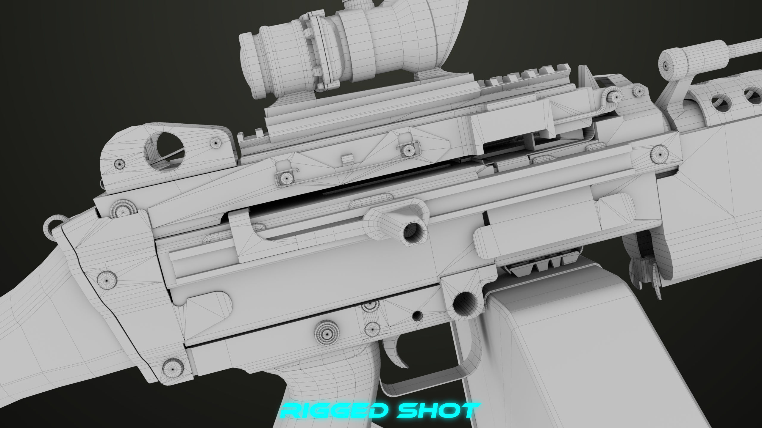 Machine Gun 12 All PBR Unity UE Textures Low-poly 3D model_48