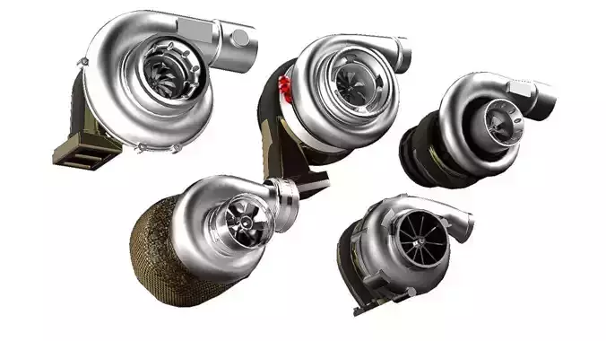Turbocharger Sets Package Low-poly 3D model