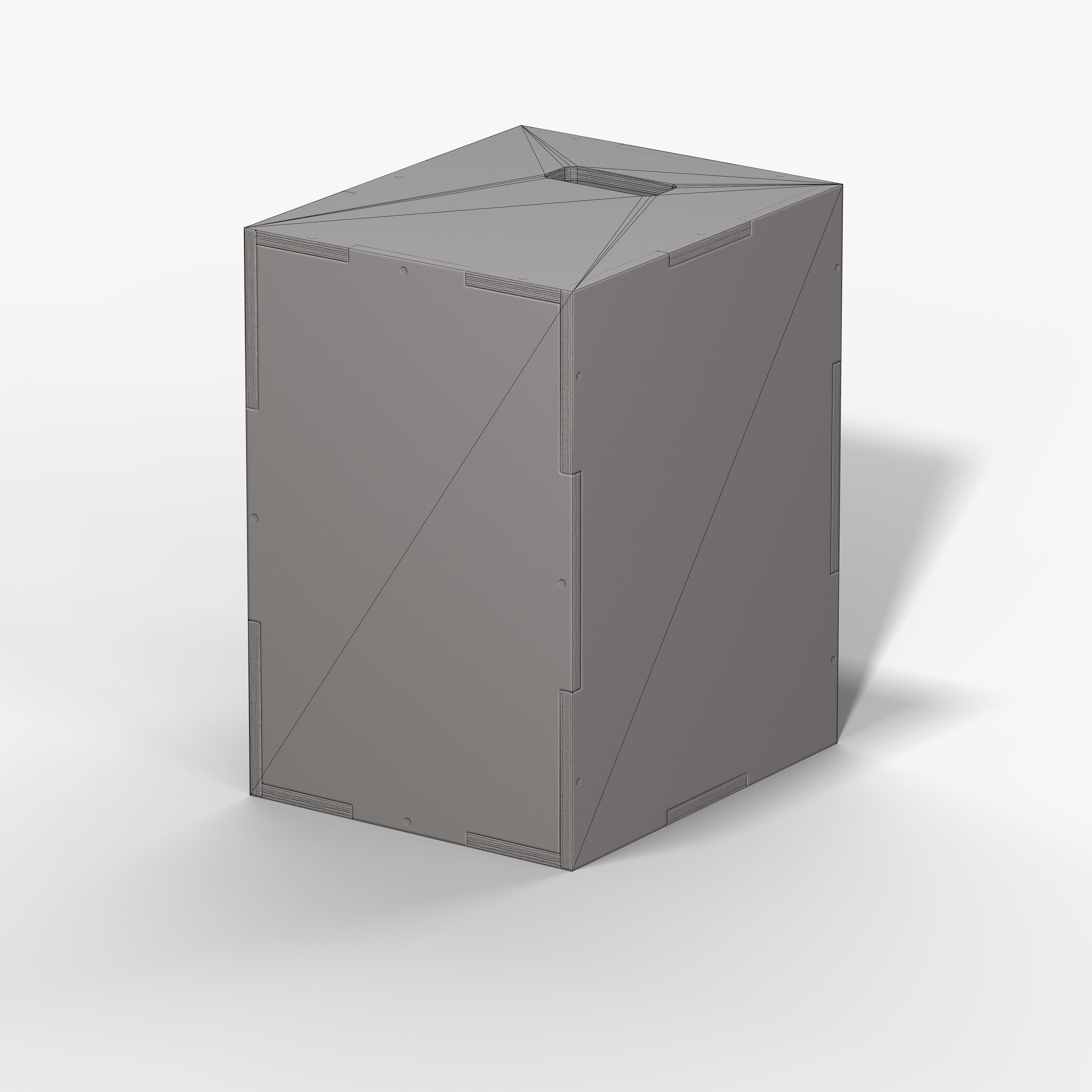 Wooden Plyo Box Low-poly 3D model_12