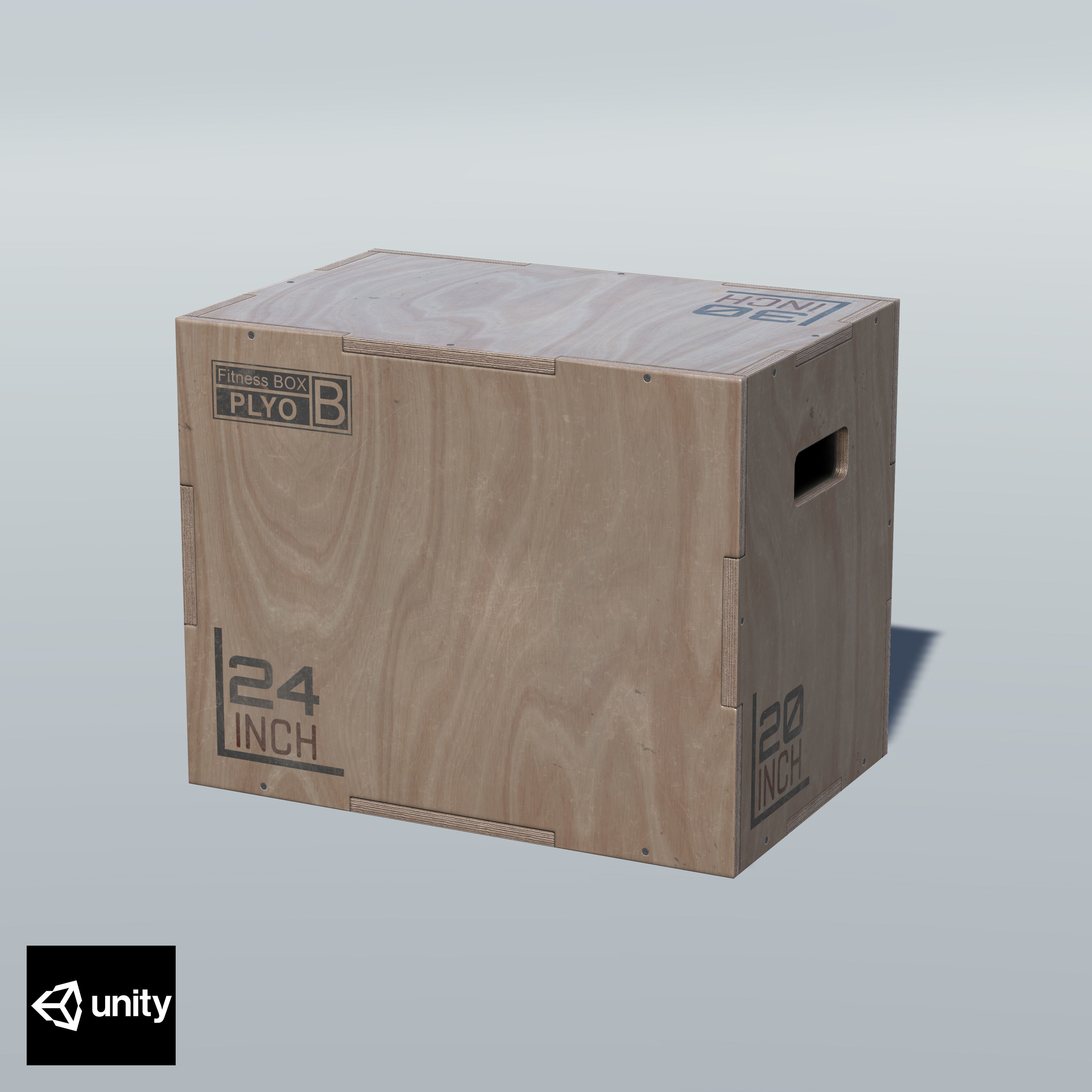 Wooden Plyo Box Low-poly 3D model_14