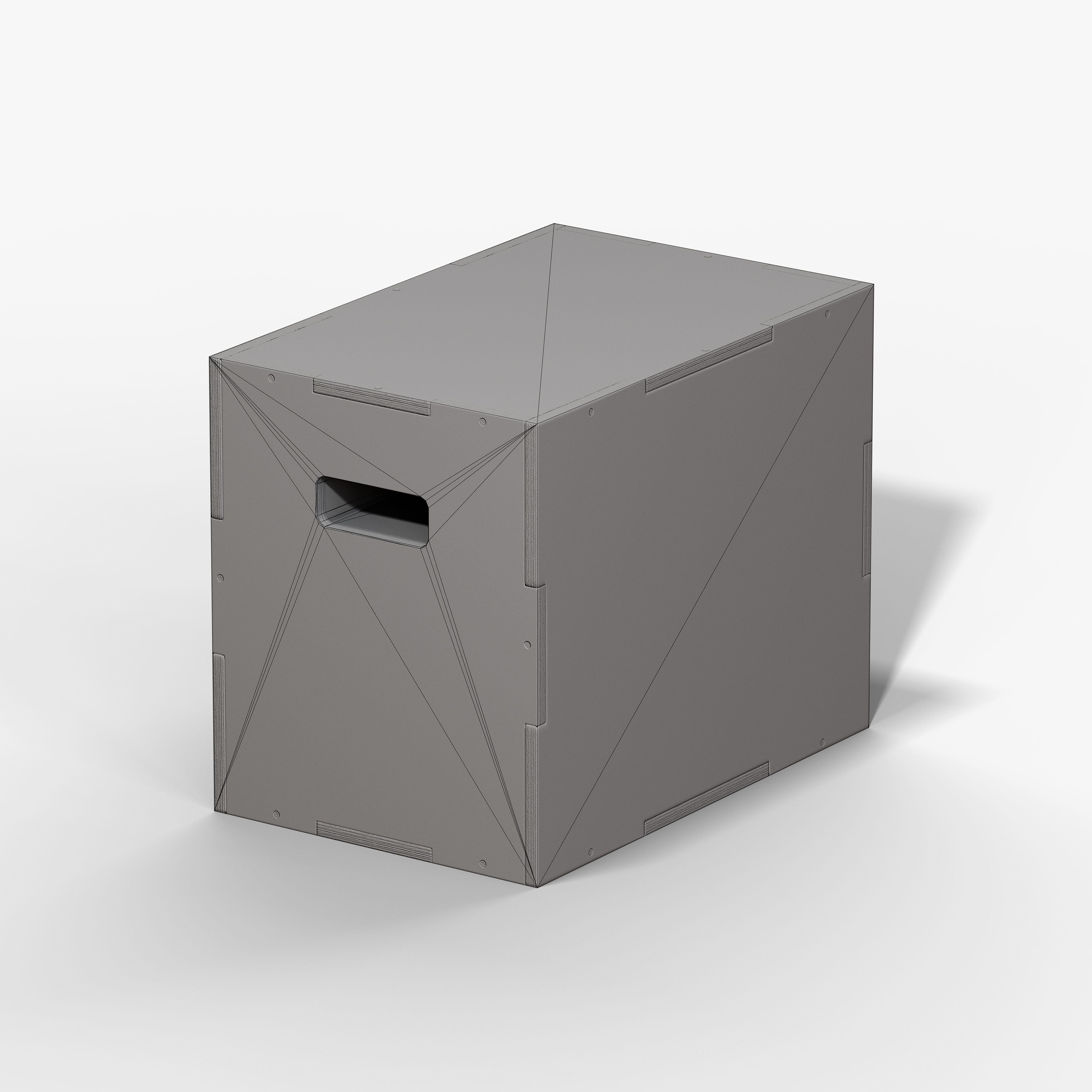 Wooden Plyo Box Low-poly 3D model_11