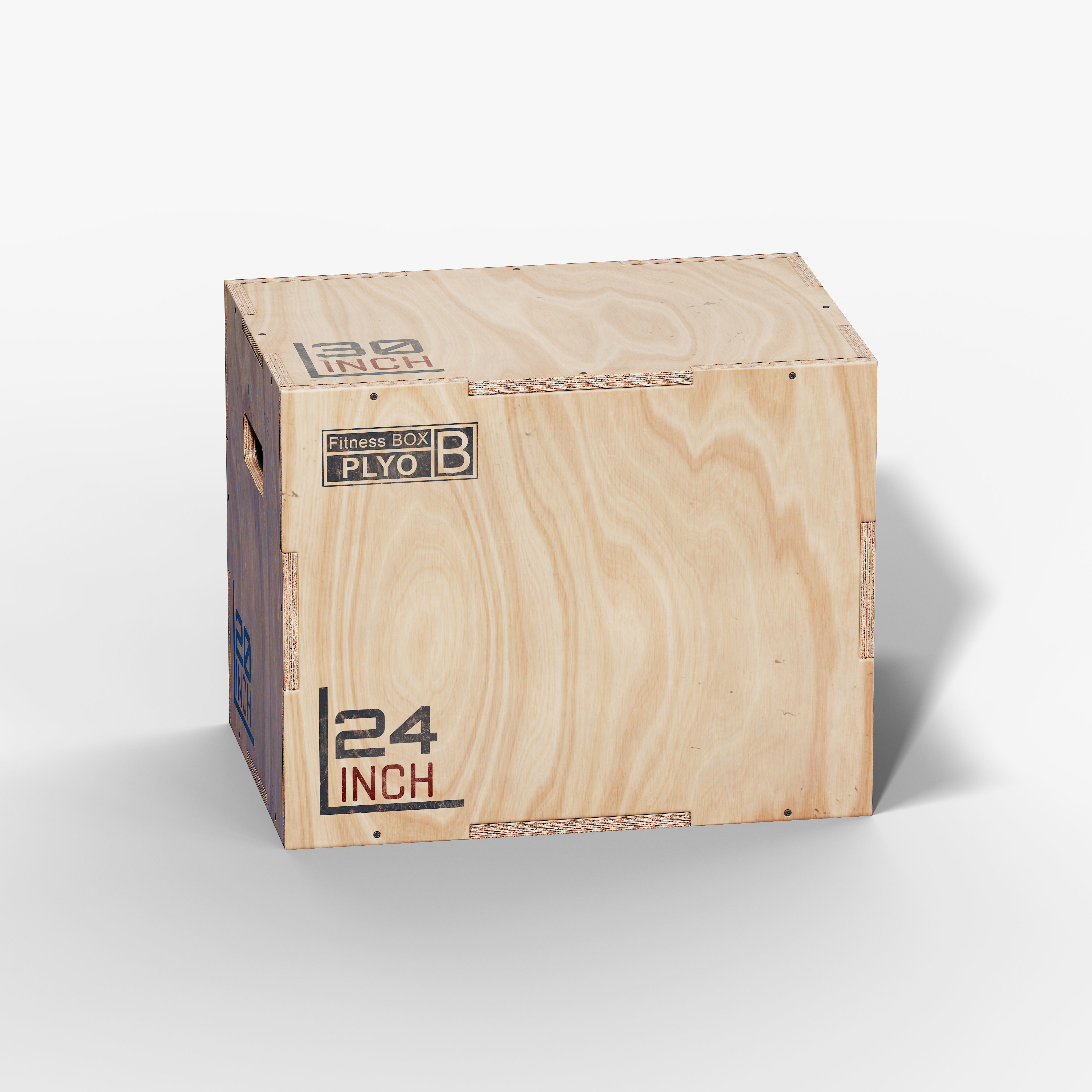 Wooden Plyo Box Low-poly 3D model_4