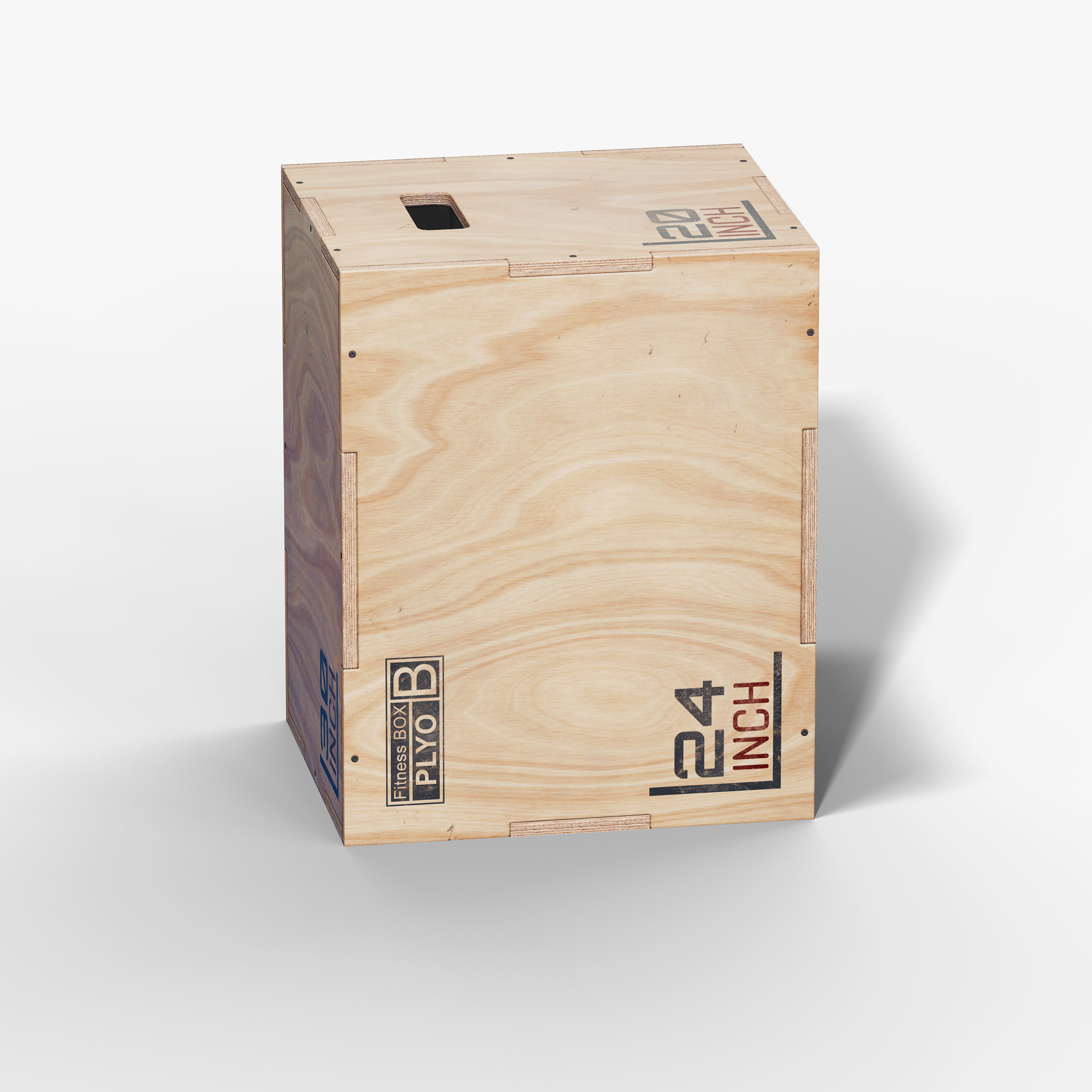 Wooden Plyo Box Low-poly 3D model_9