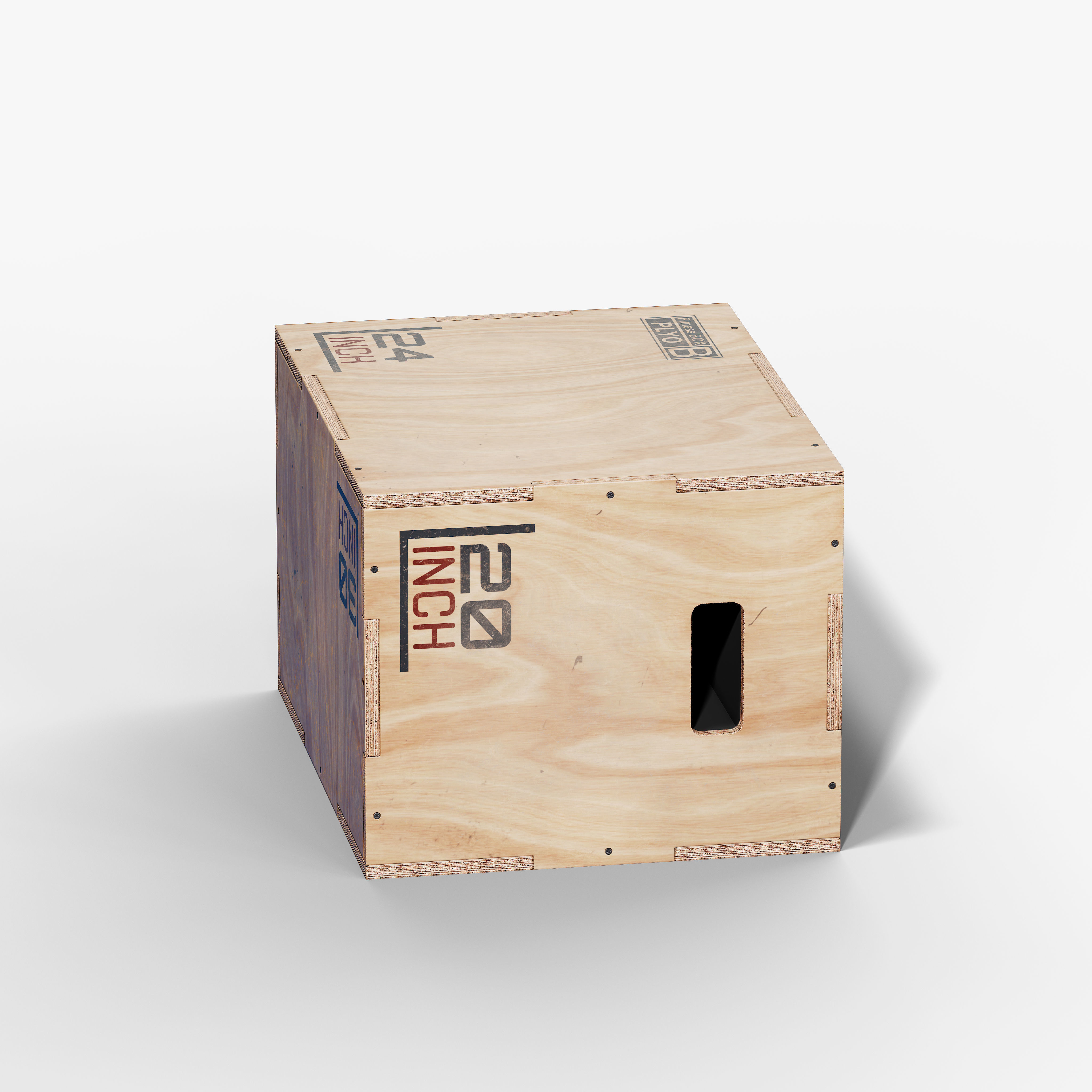 Wooden Plyo Box Low-poly 3D model_7