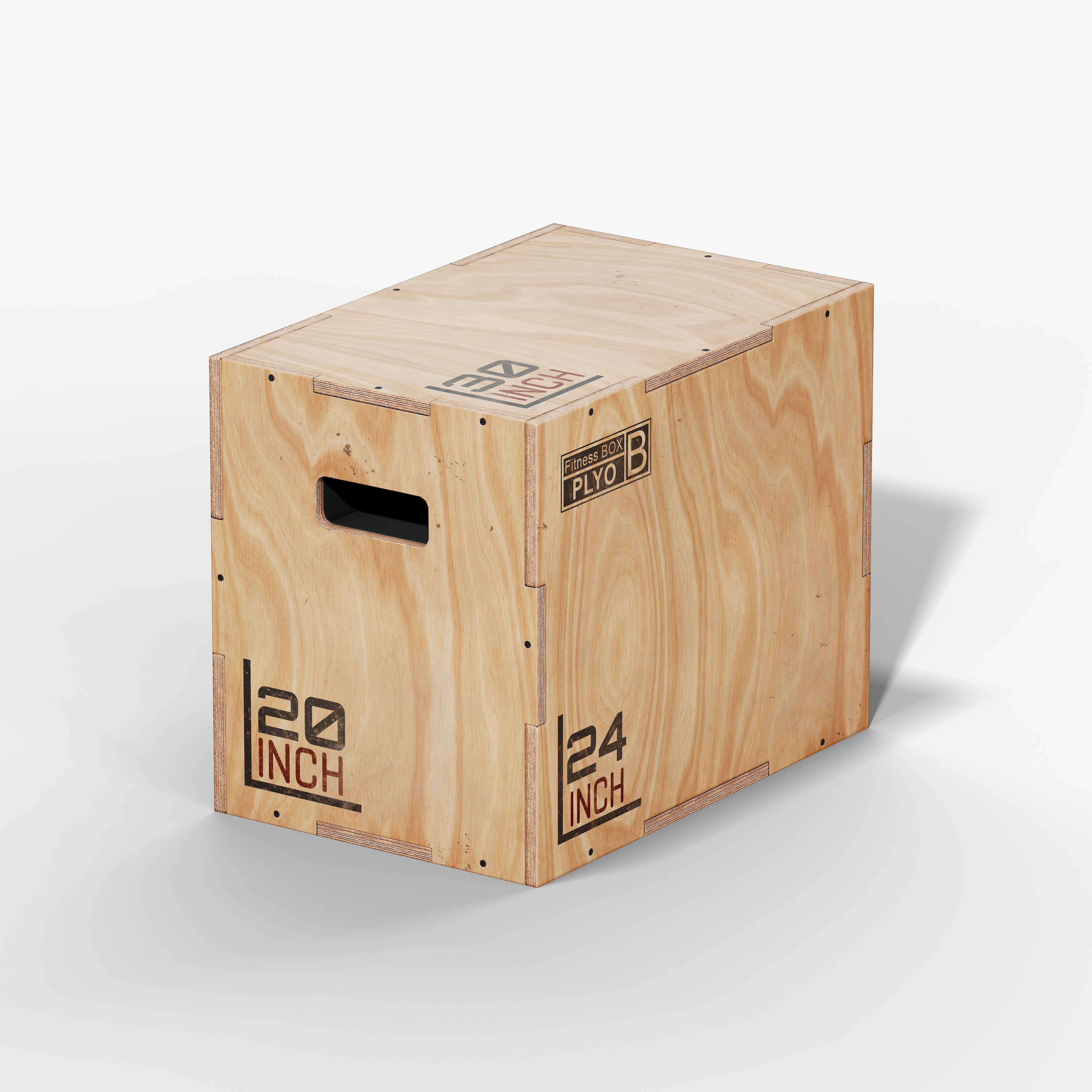 Wooden Plyo Box Low-poly 3D model_3