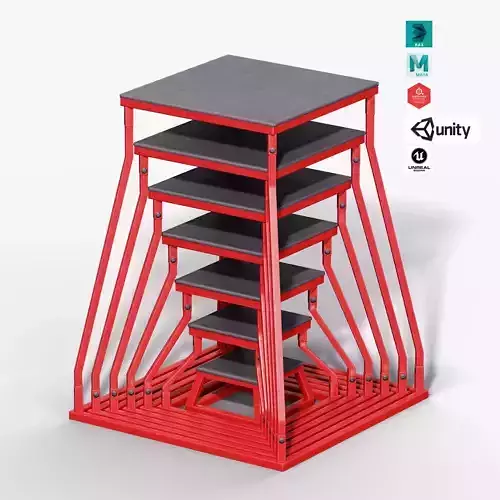 Plyo Stools Low-poly 3D model