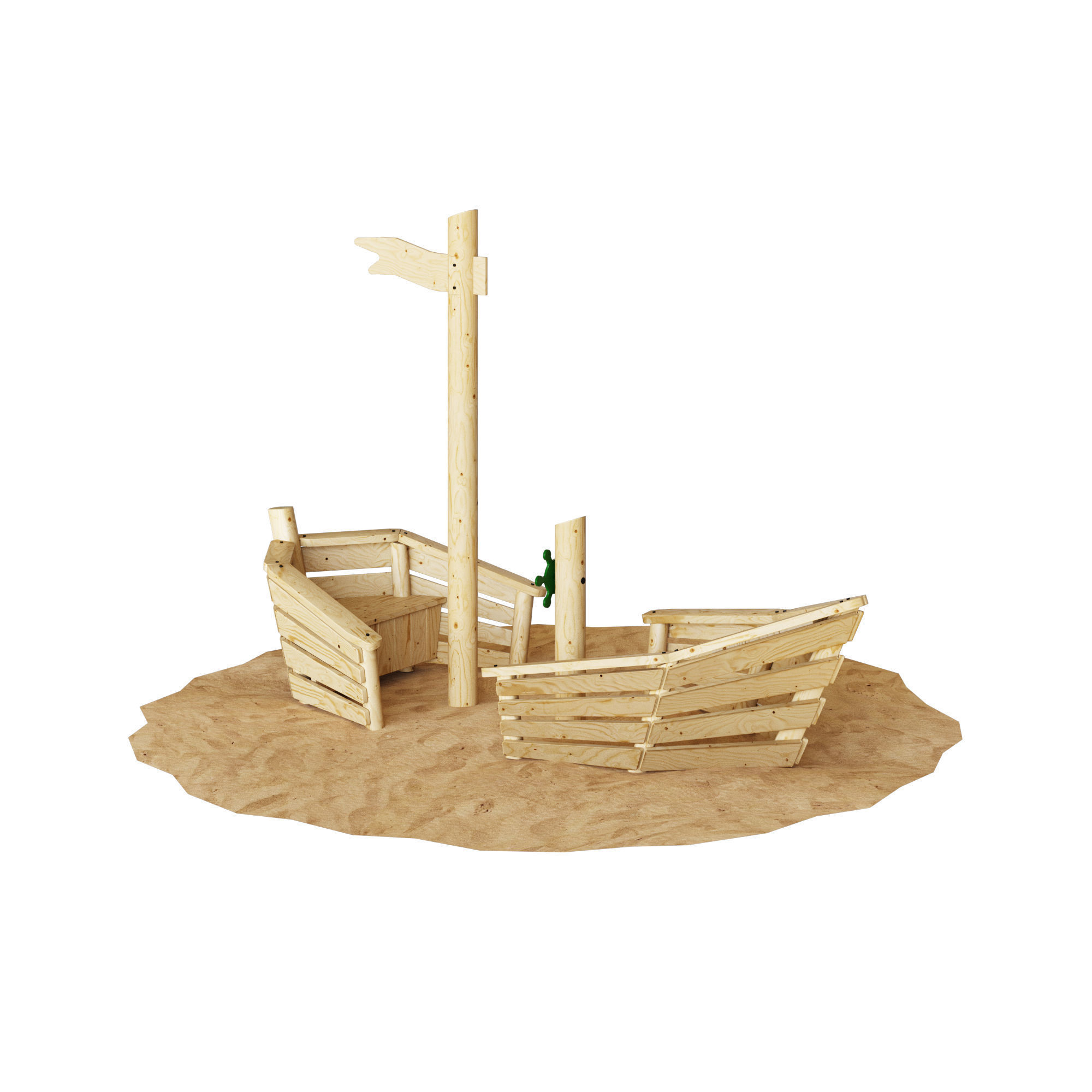 Small ship without floor 3D model_7