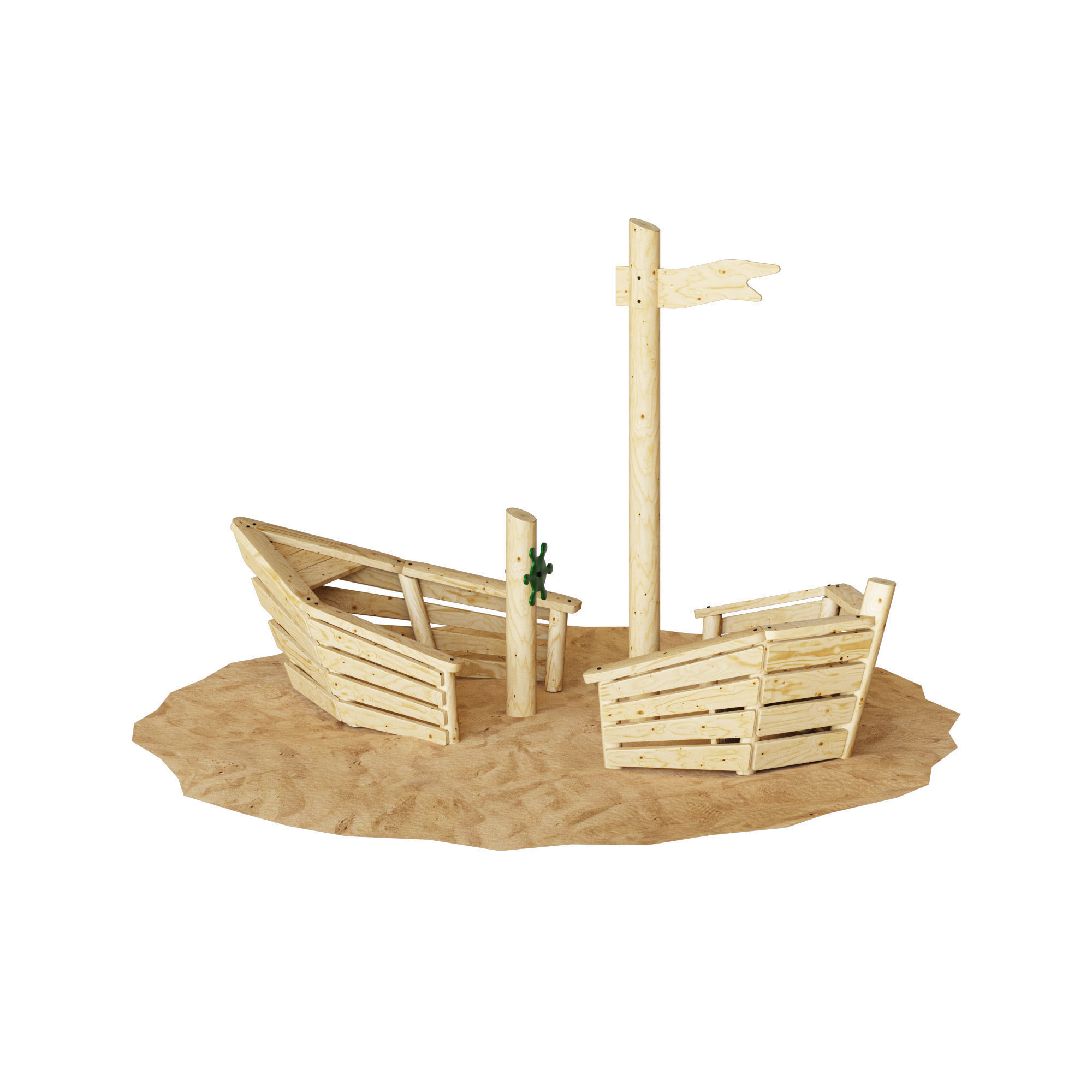 Small ship without floor 3D model_4
