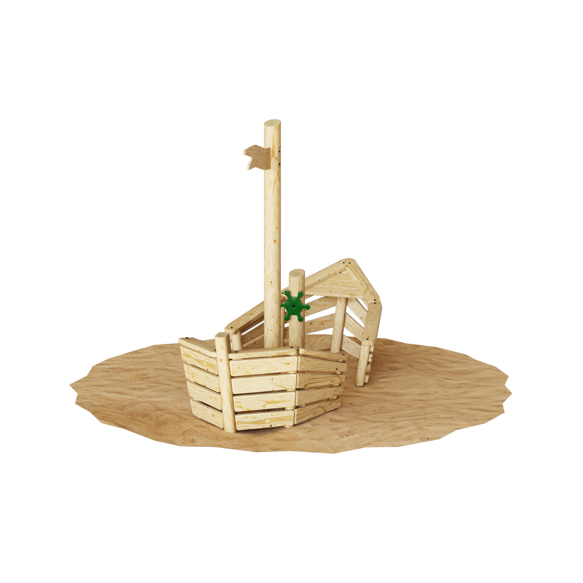 Small ship without floor 3D model_3