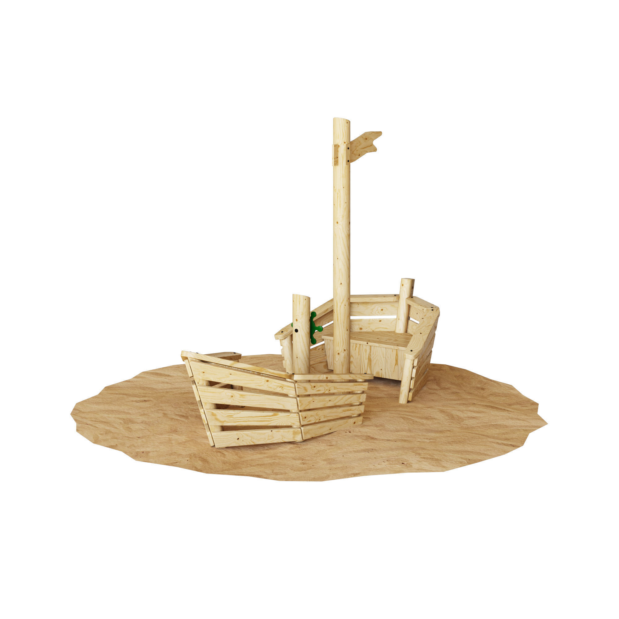 Small ship without floor 3D model_5