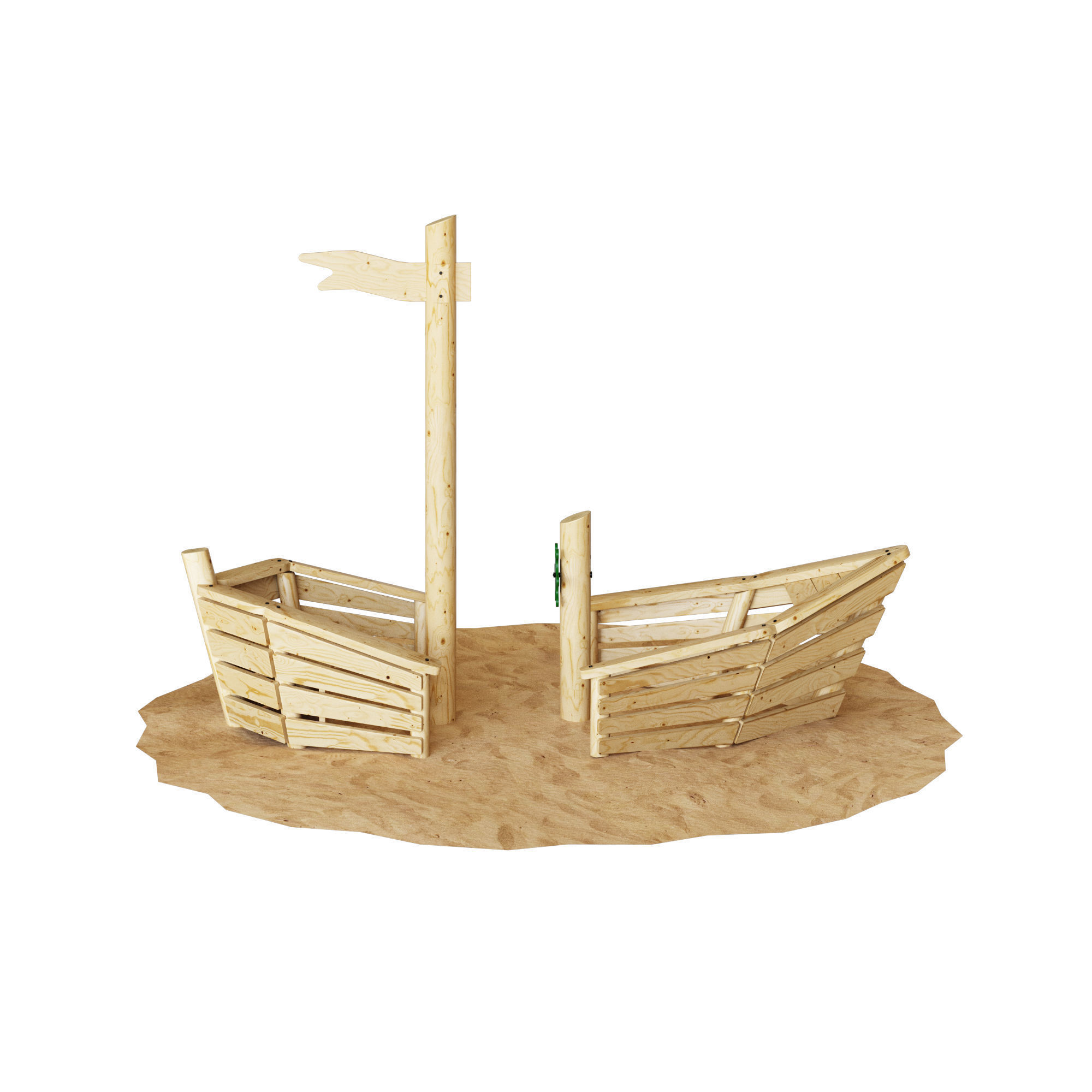 Small ship without floor 3D model_2