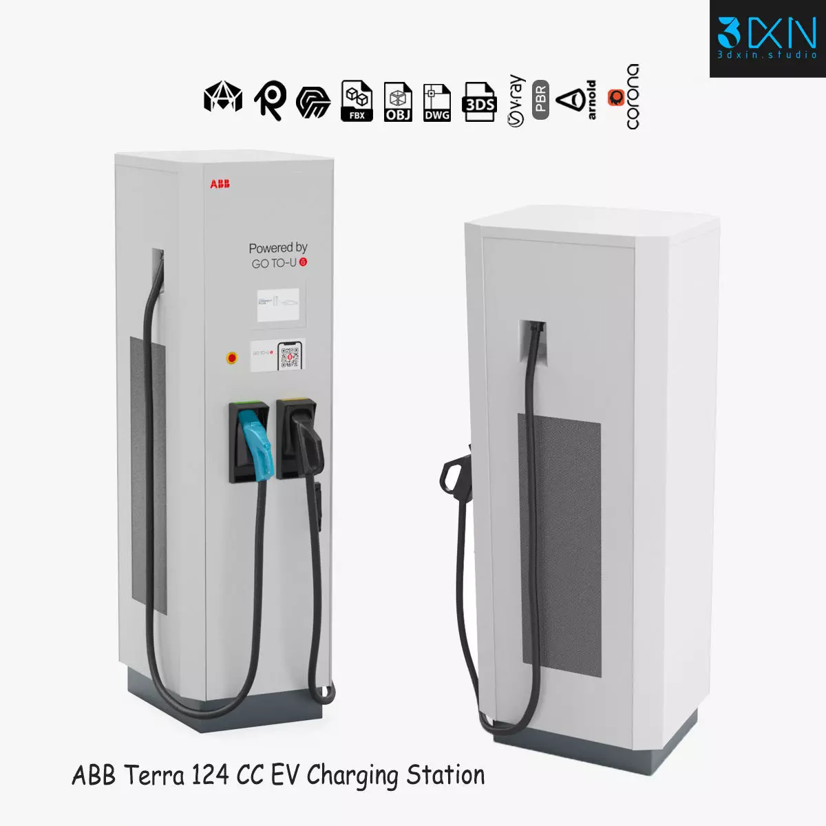 ABB Terra 124 CC EV Charger Station 3D model_0