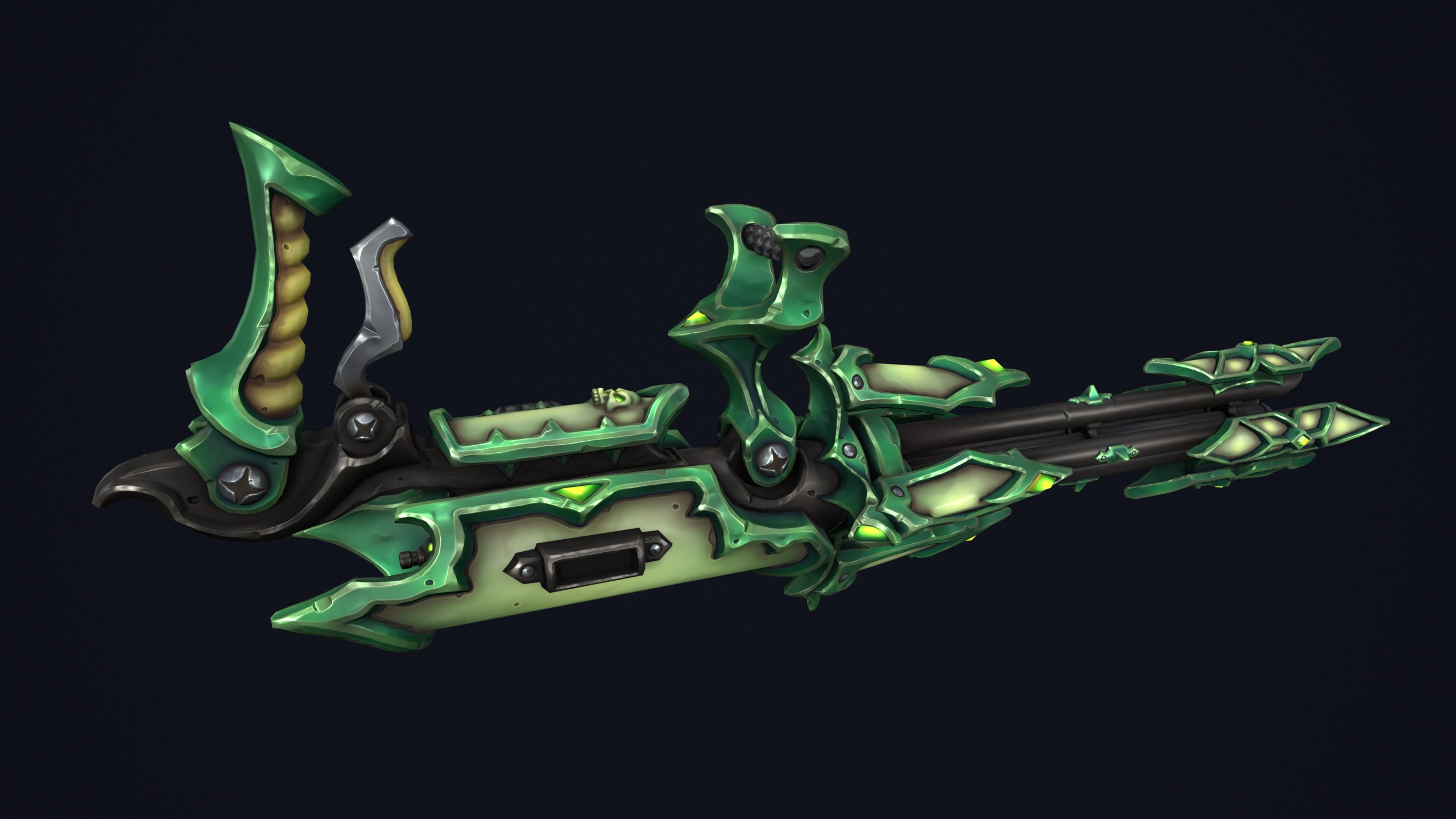 Undead minigun Low-poly 3D model_12