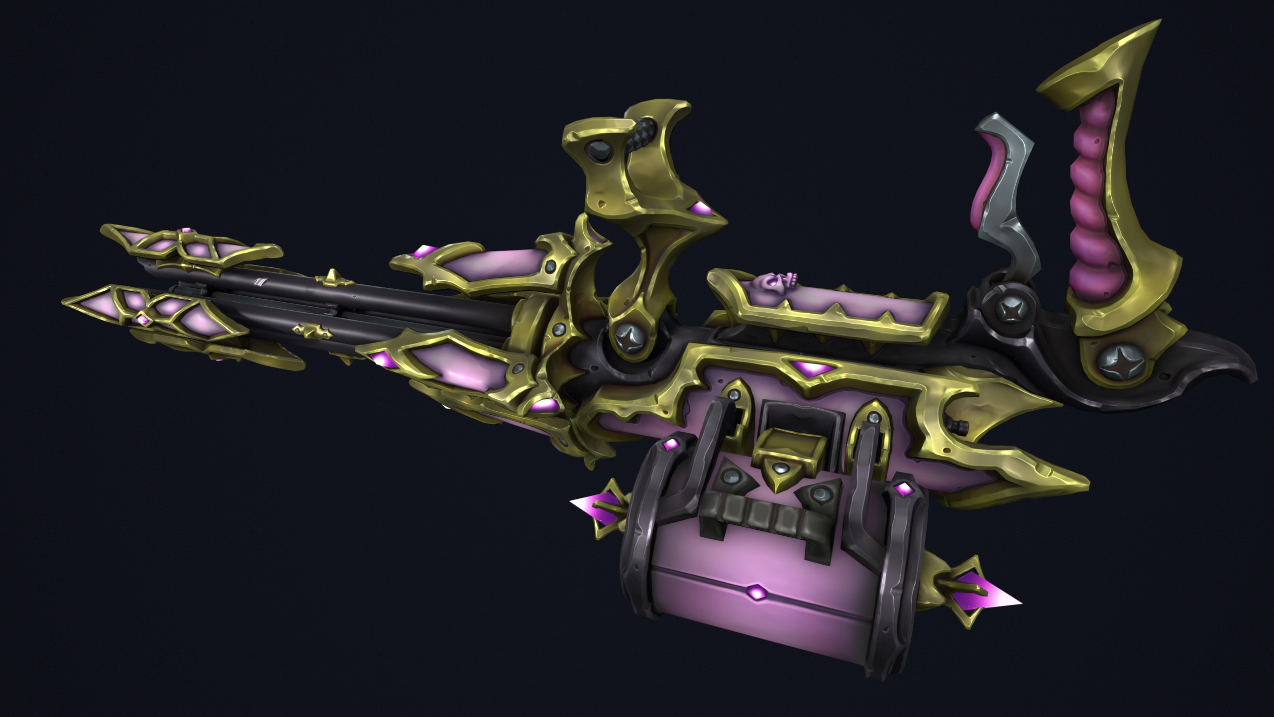 Undead minigun Low-poly 3D model_5