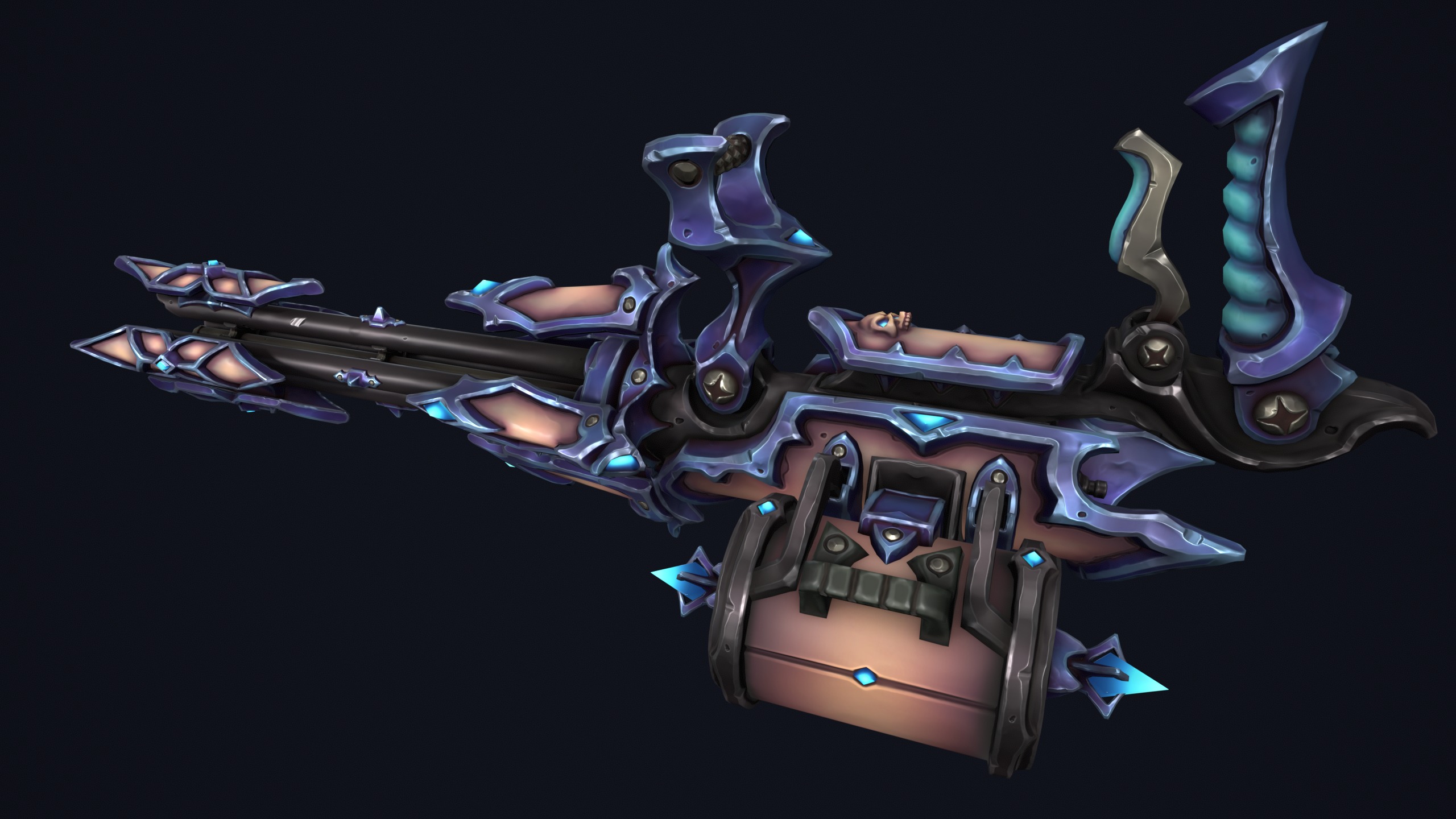 Undead minigun Low-poly 3D model_4