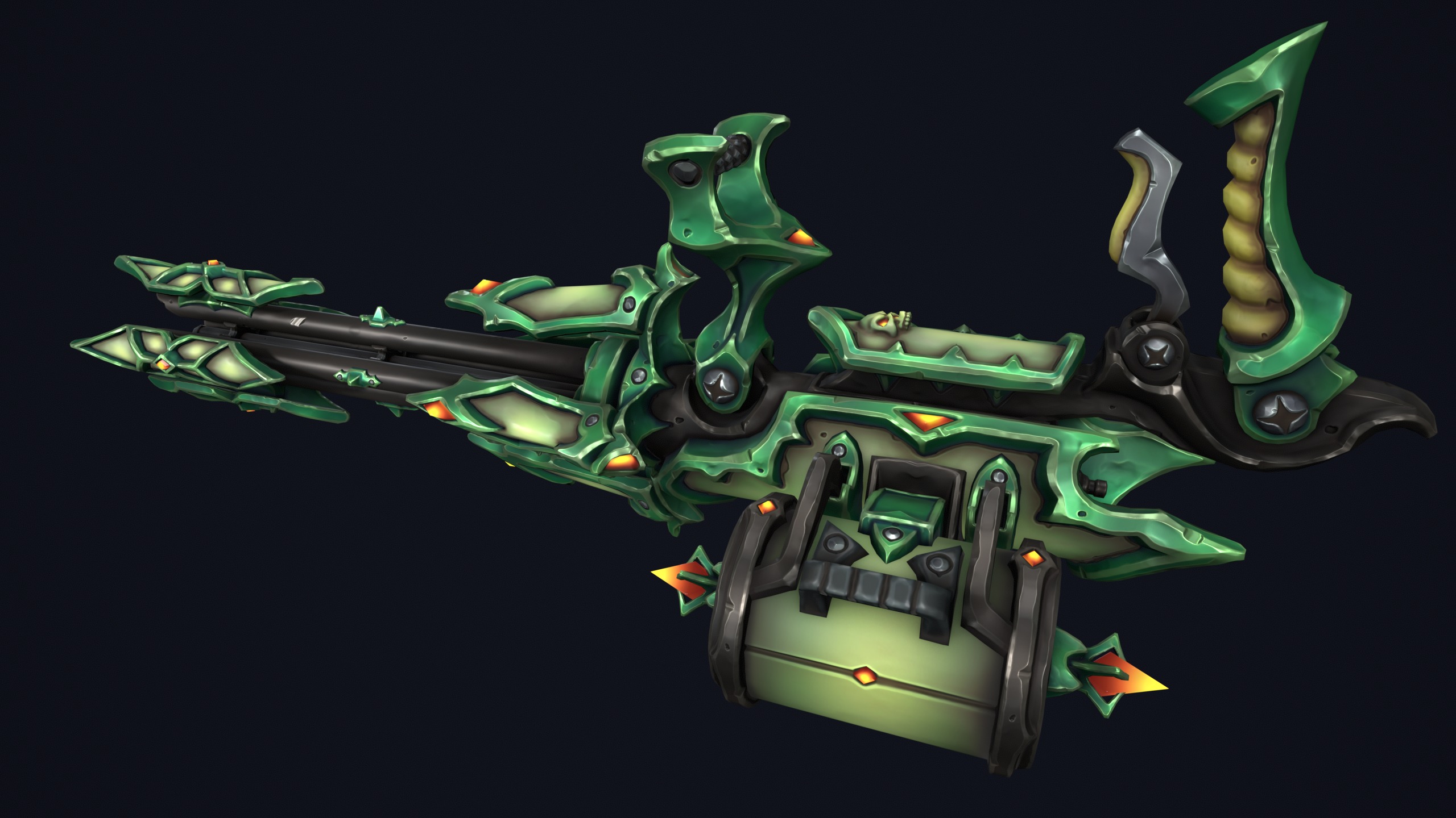 Undead minigun Low-poly 3D model_3