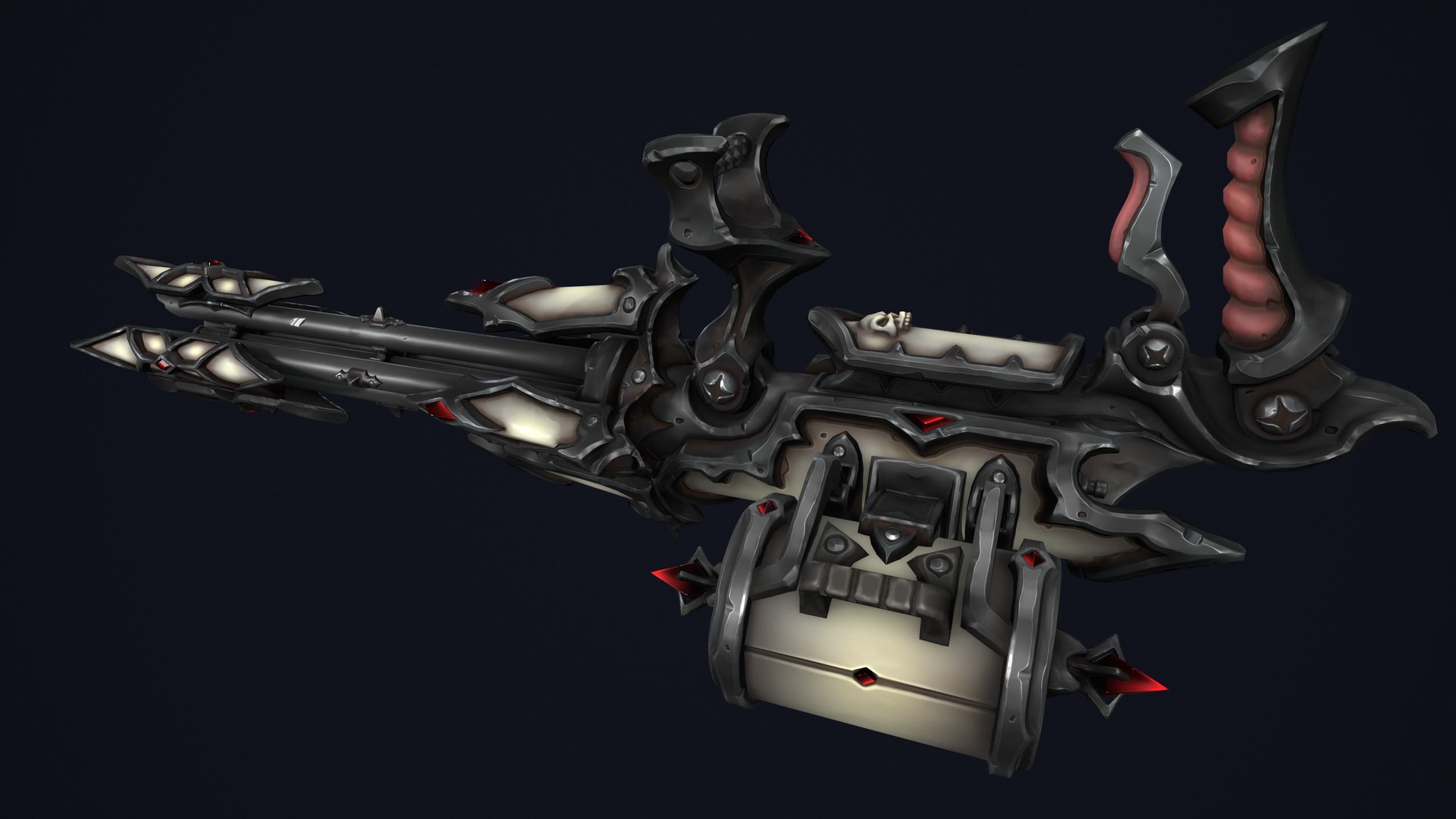 Undead minigun Low-poly 3D model_9