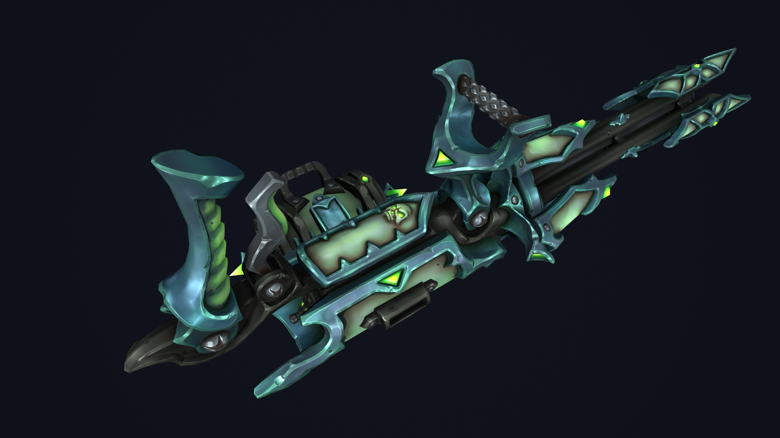 Undead minigun Low-poly 3D model_13