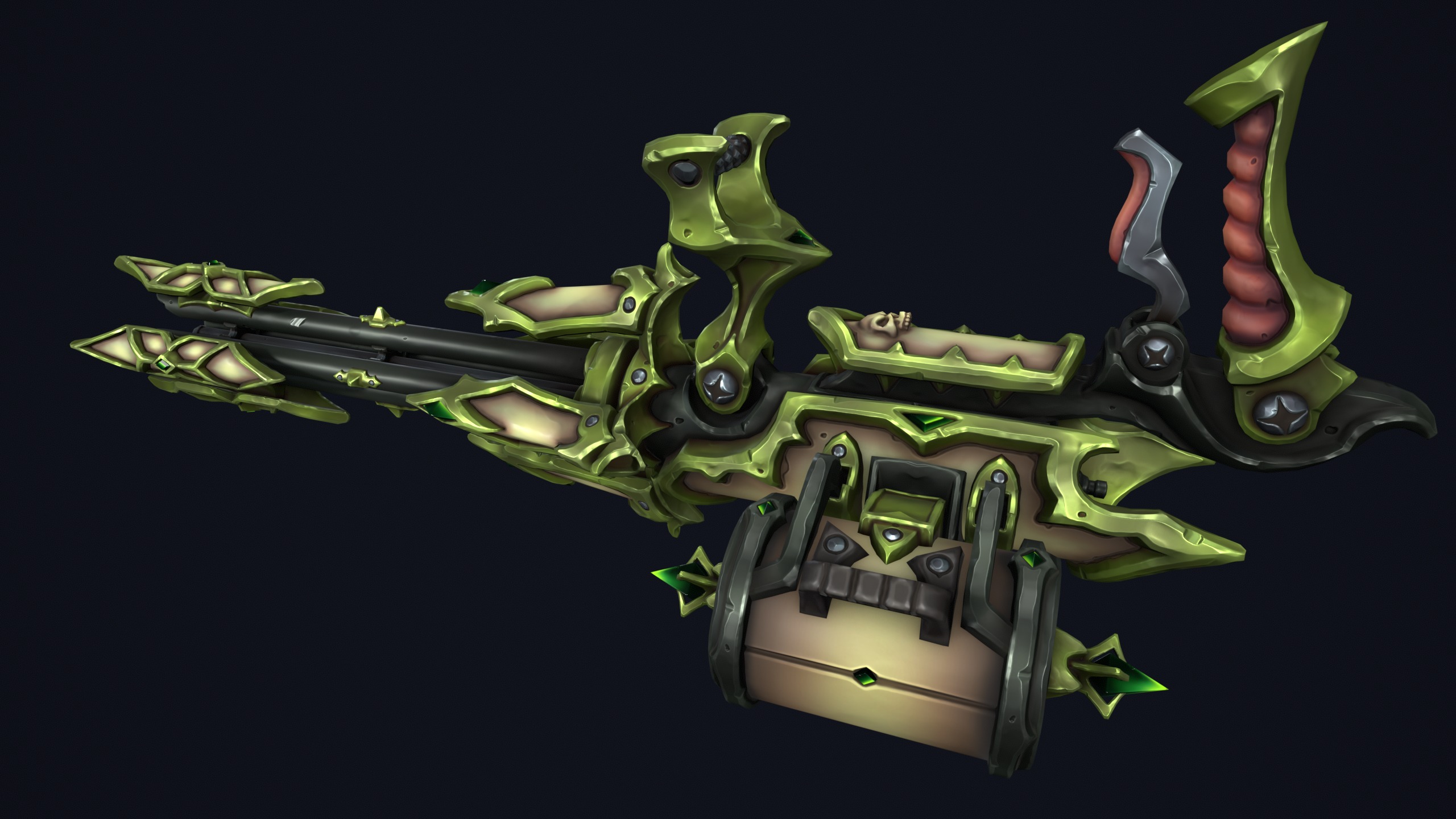 Undead minigun Low-poly 3D model_2