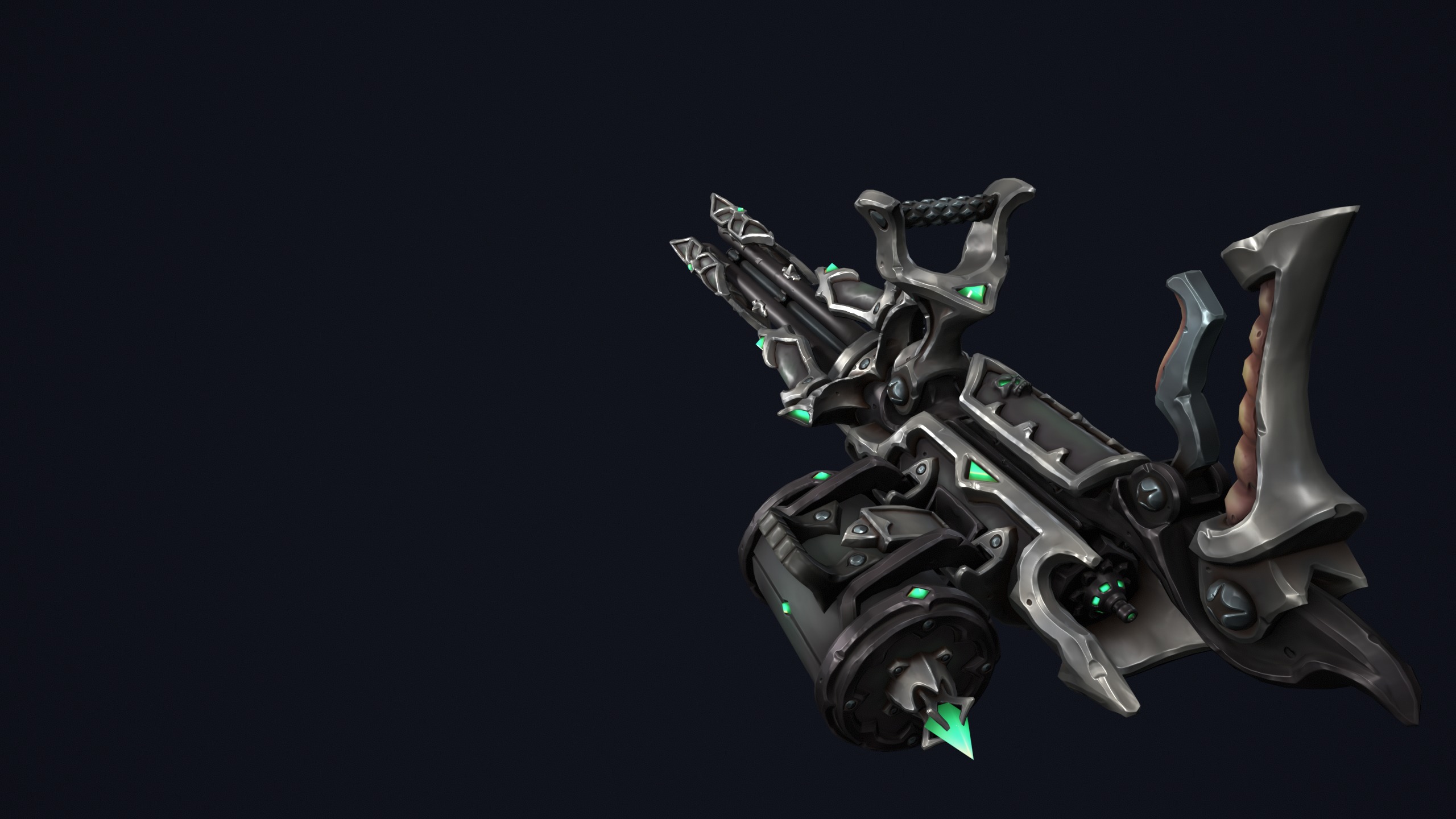 Undead minigun Low-poly 3D model_17