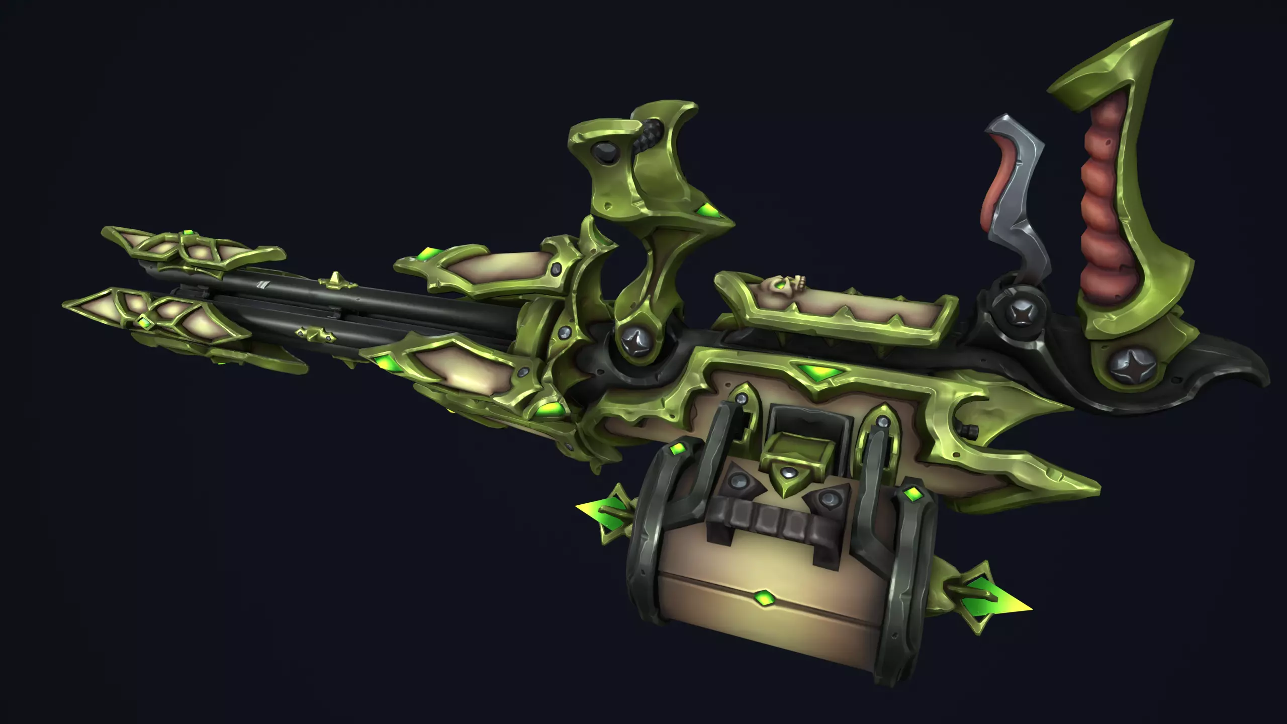 Undead minigun Low-poly 3D model_0