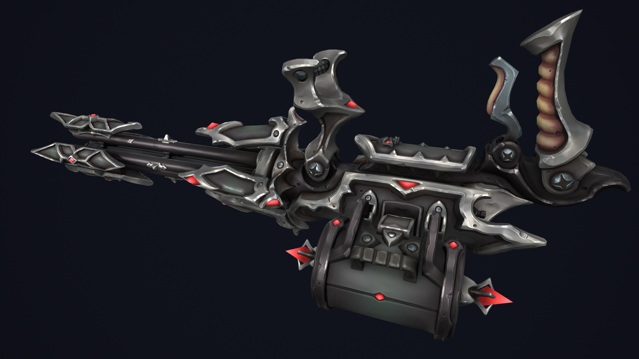 Undead minigun Low-poly 3D model_8