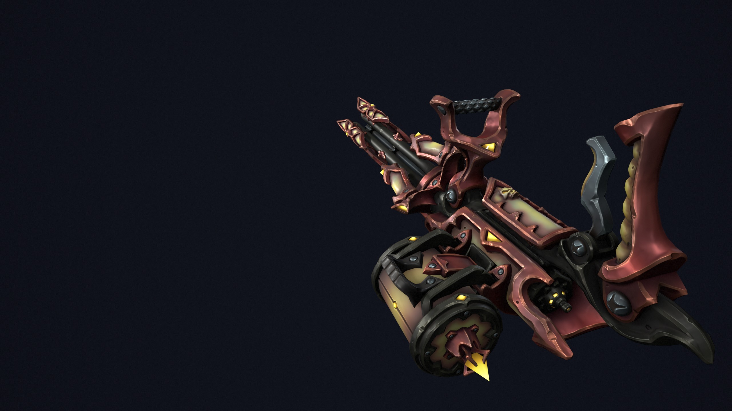 Undead minigun Low-poly 3D model_15