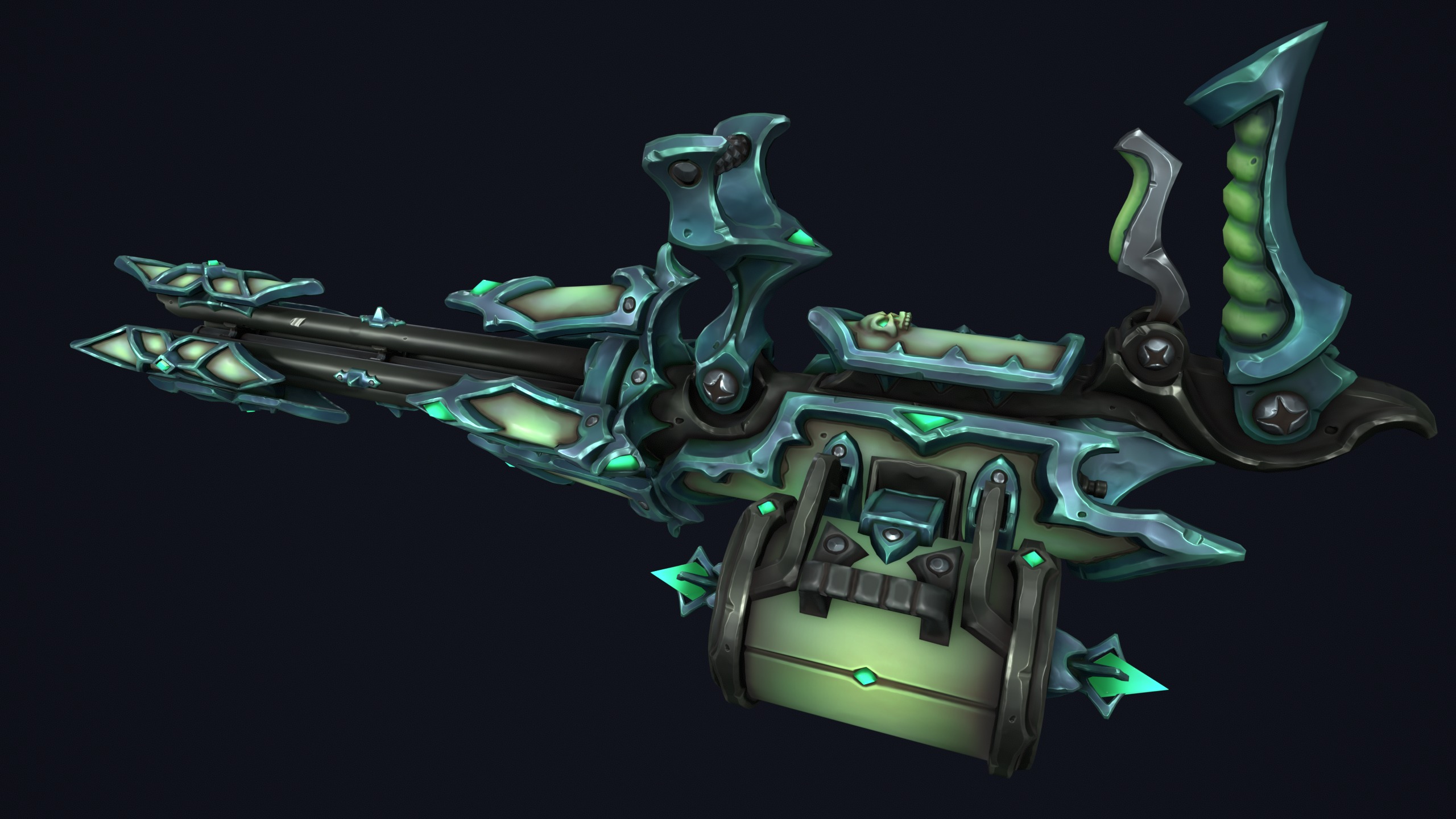 Undead minigun Low-poly 3D model_6