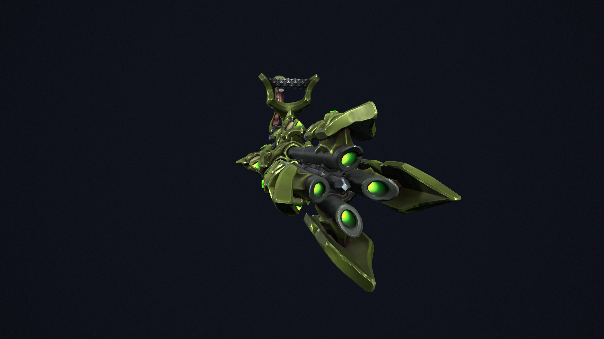 Undead minigun Low-poly 3D model_11