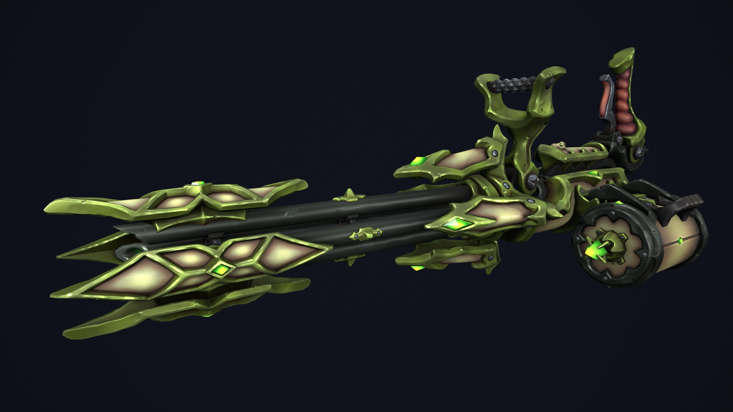 Undead minigun Low-poly 3D model_10