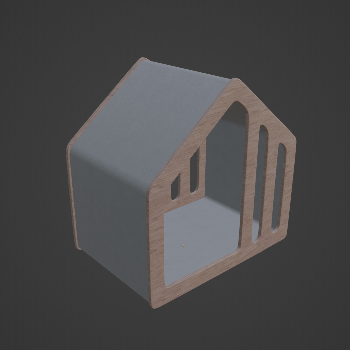 Wooden Doghouse 03 3D model_6