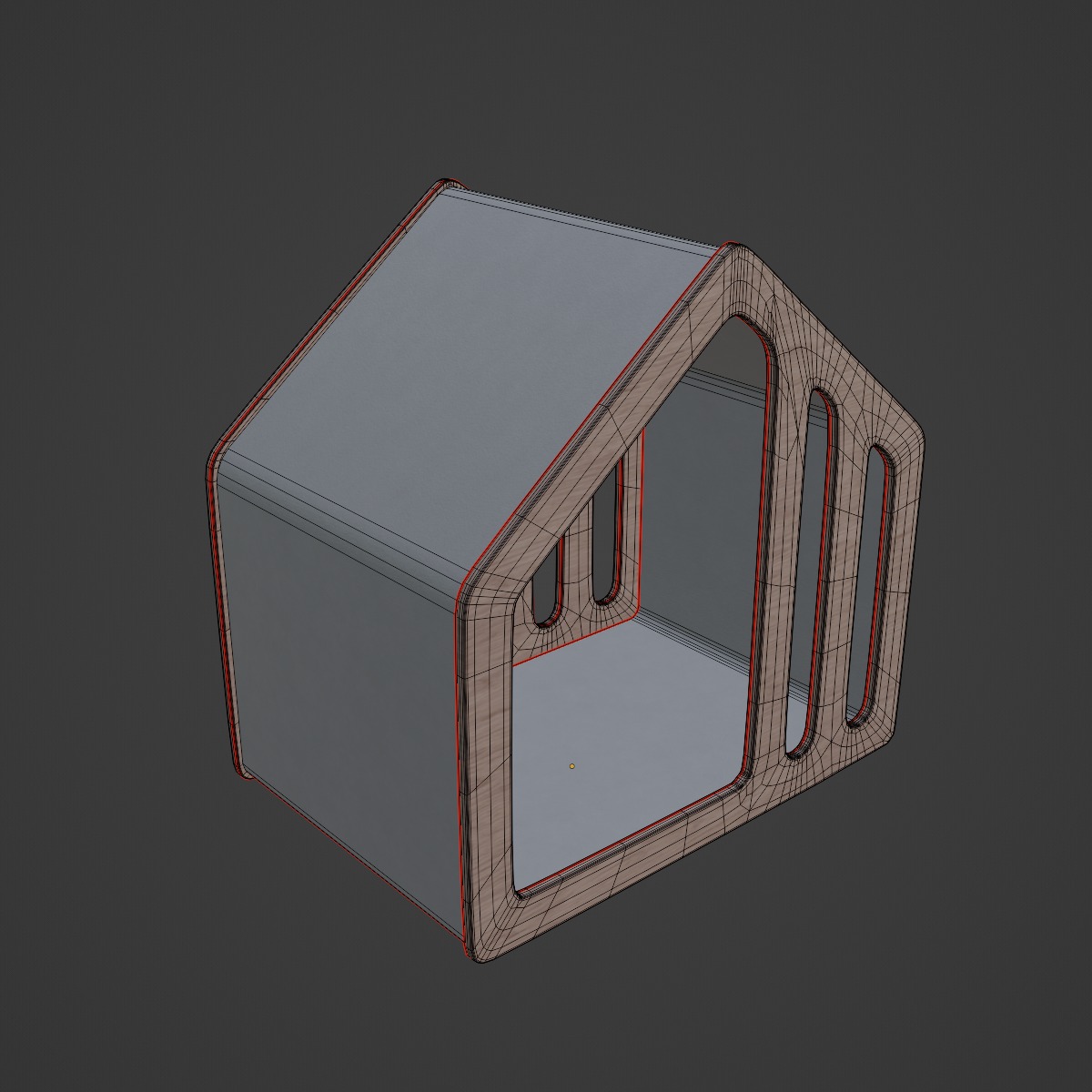Wooden Doghouse 03 3D model_7