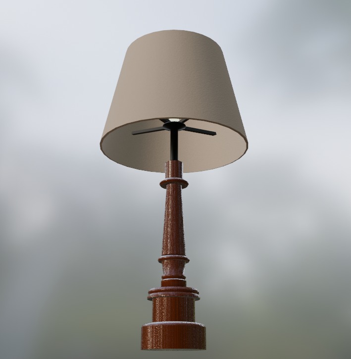 Table lamp Low-poly 3D model_4