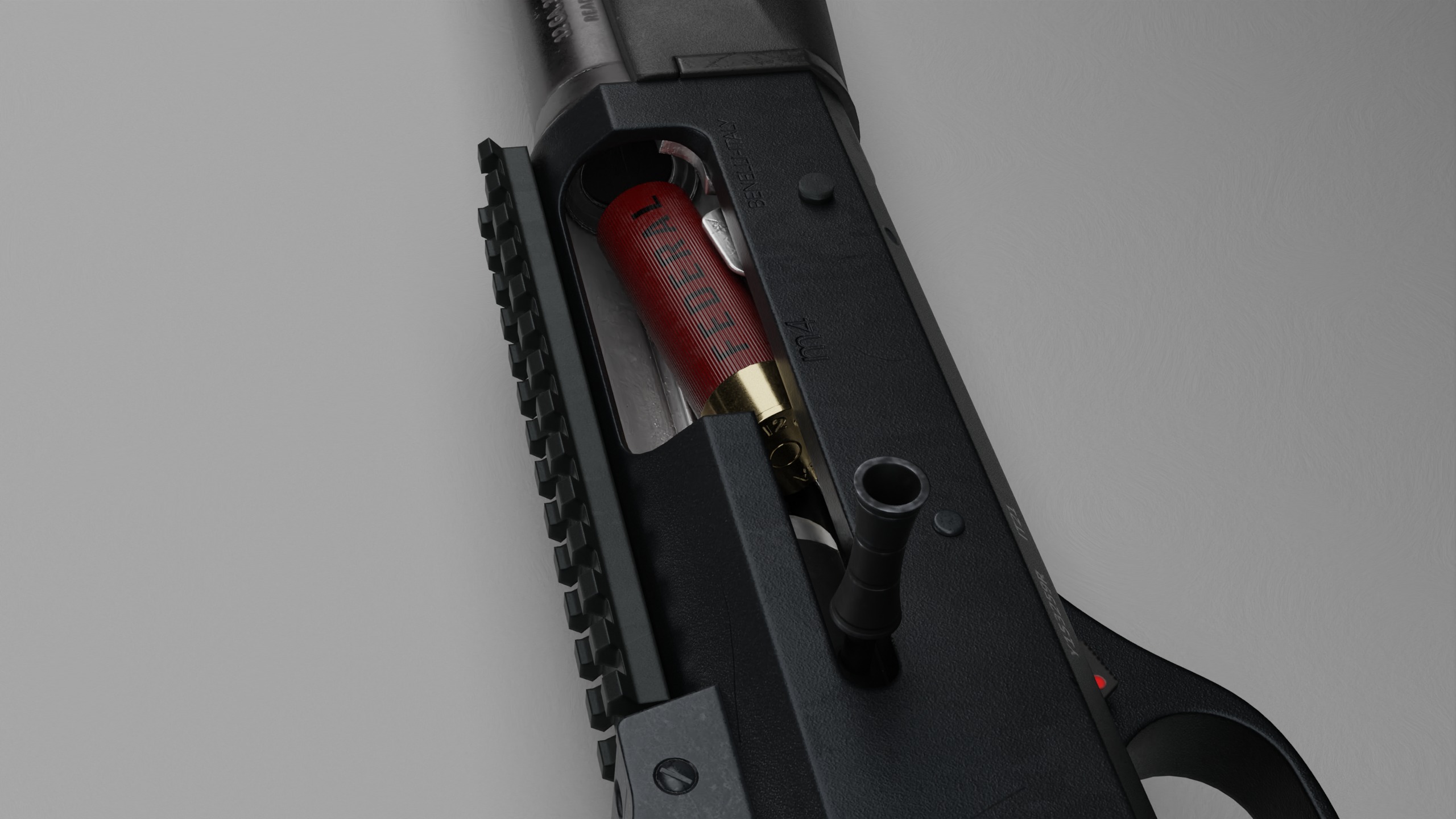 Benelli M4 Low-poly 3D model_3