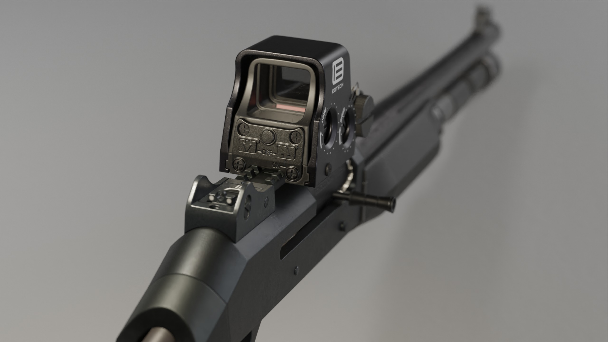 Benelli M4 Low-poly 3D model_7