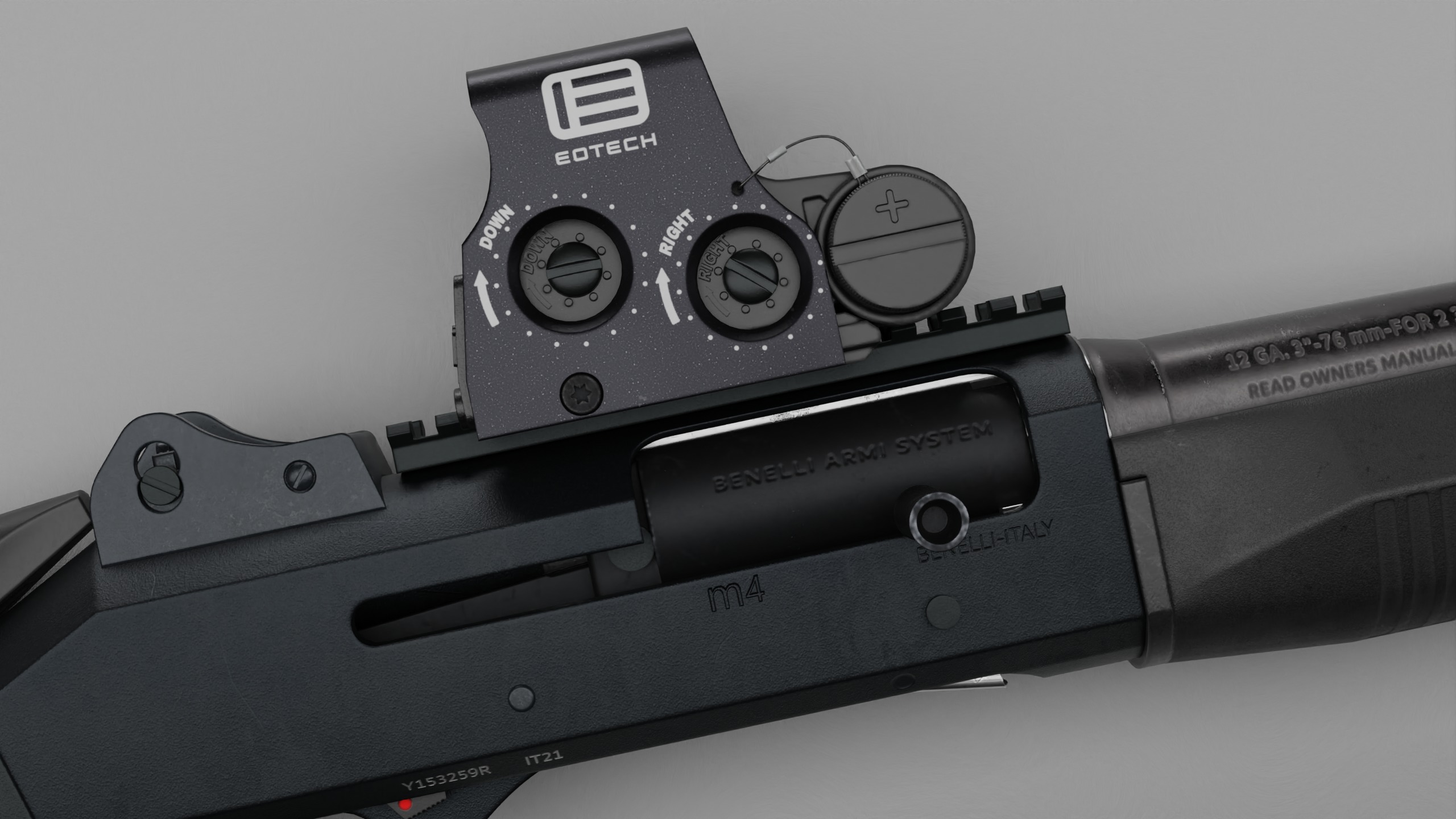 Benelli M4 Low-poly 3D model_4