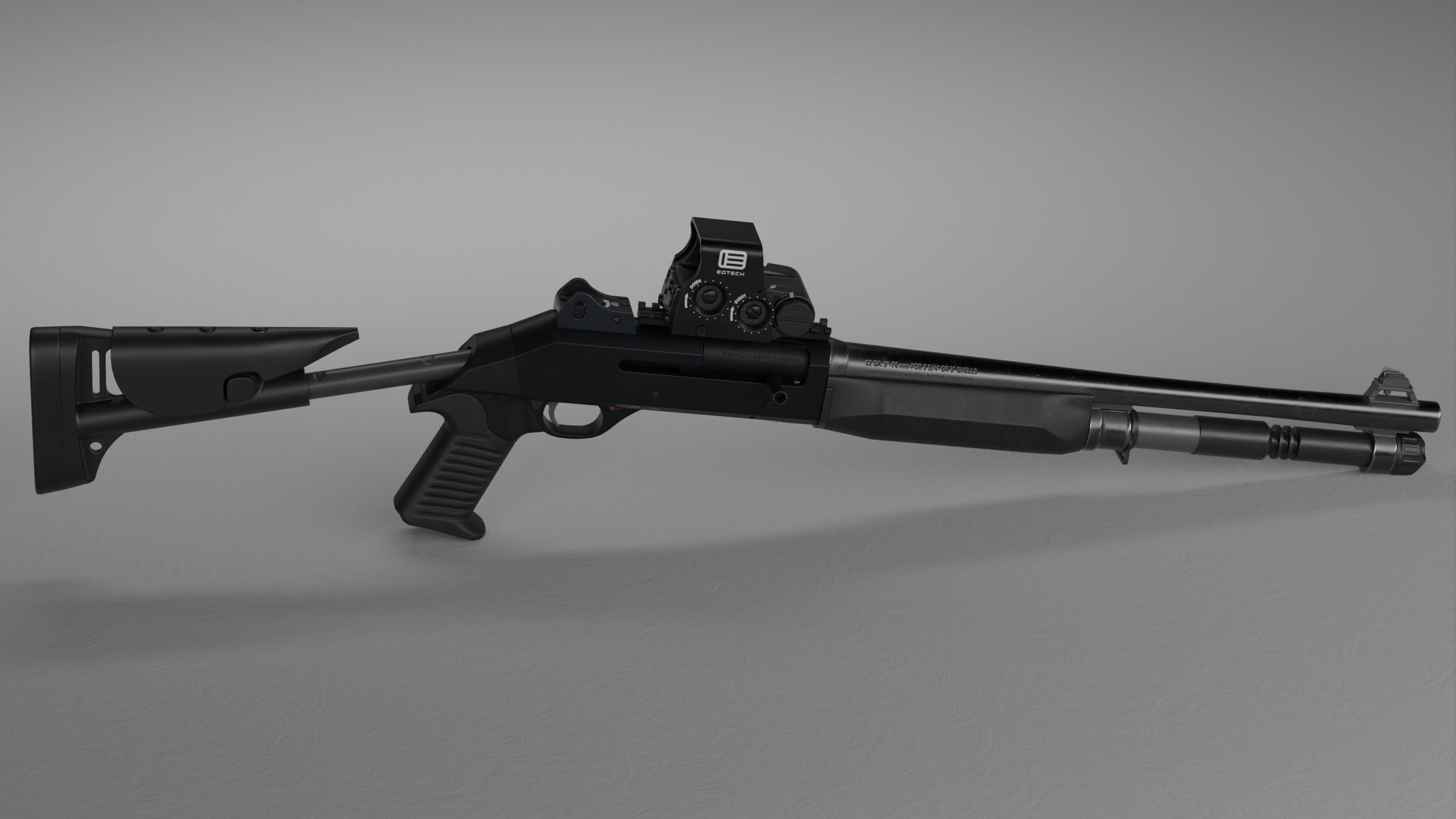 Benelli M4 Low-poly 3D model_8