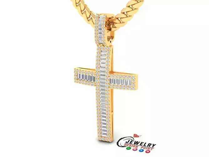 Custom Cross Diamond Pendant - Crucifixion Cross Necklace 