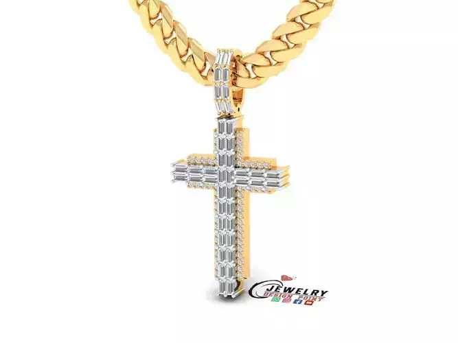 Custom Cross Diamond Pendant - Crucifixion Cross Necklace 