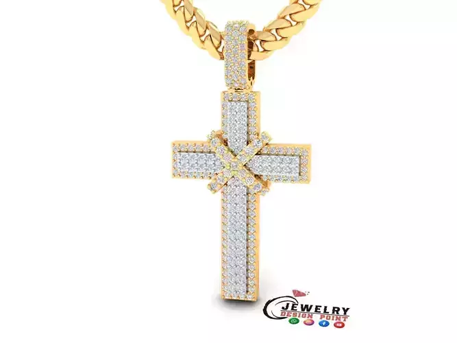 Custom Cross Diamond Pendant - Crucifixion Cross Necklace 