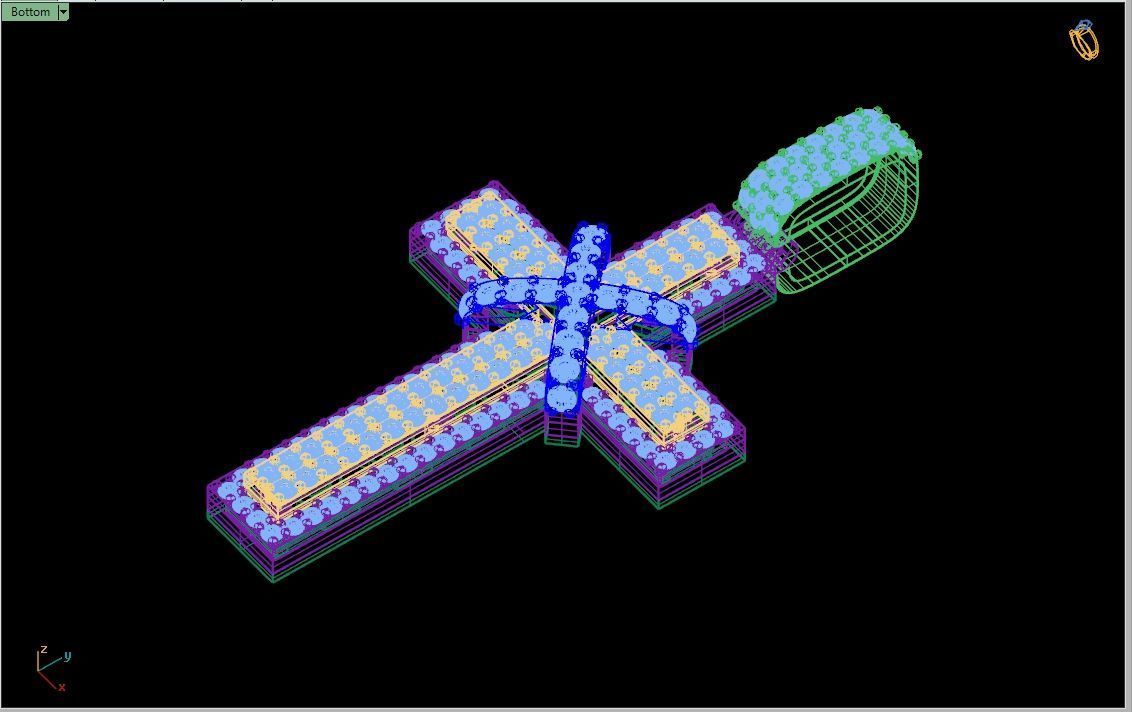 Custom Cross Diamond Pendant - Crucifixion Cross Necklace 3D print model_13