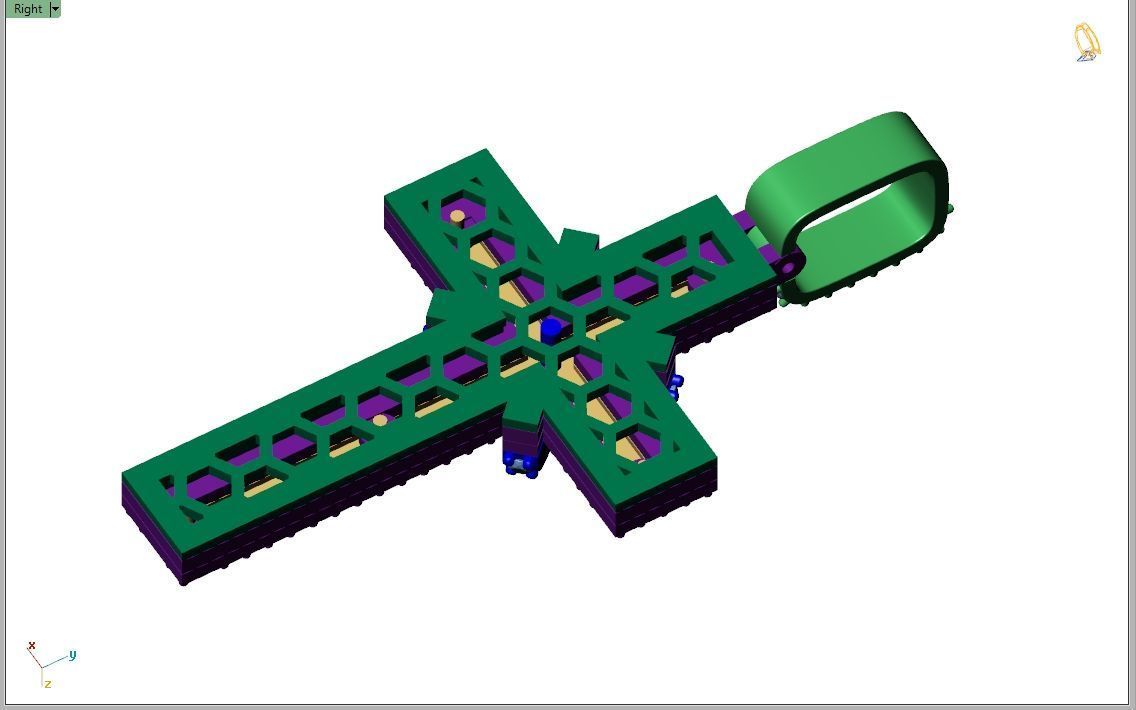 Custom Cross Diamond Pendant - Crucifixion Cross Necklace 3D print model_9
