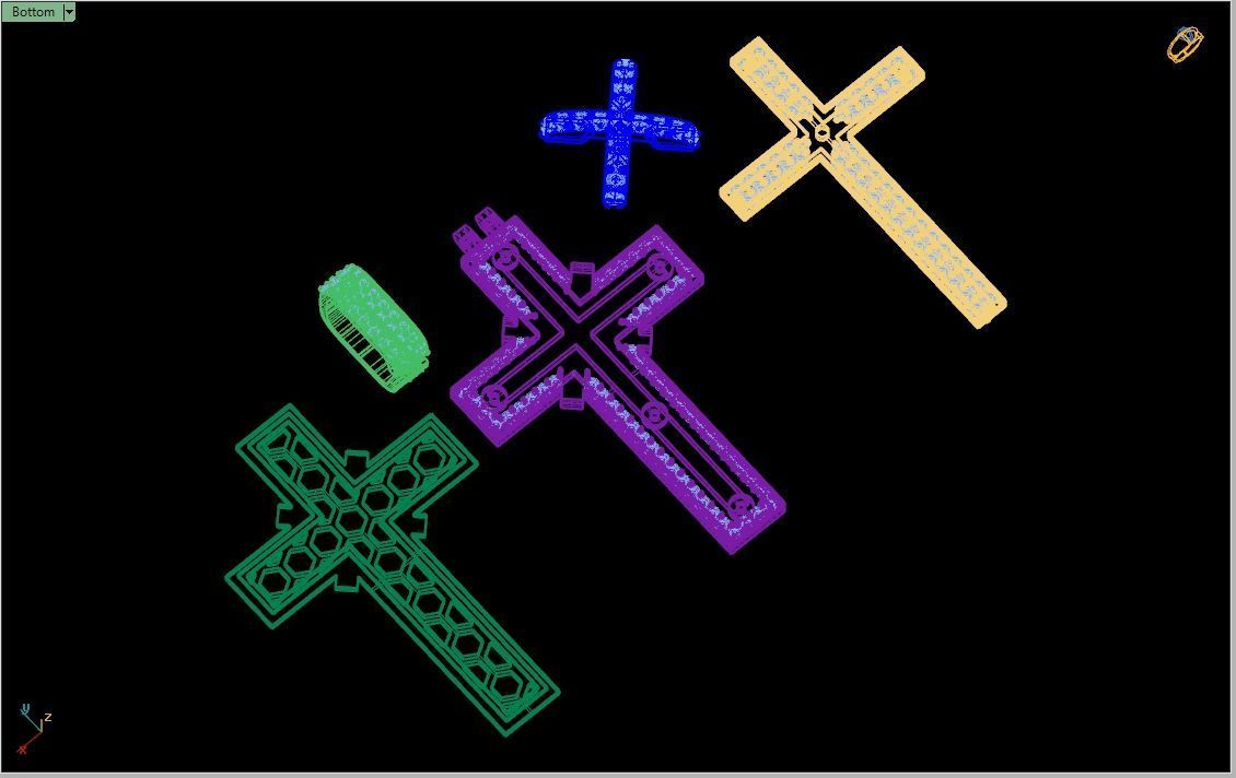 Custom Cross Diamond Pendant - Crucifixion Cross Necklace 3D print model_15